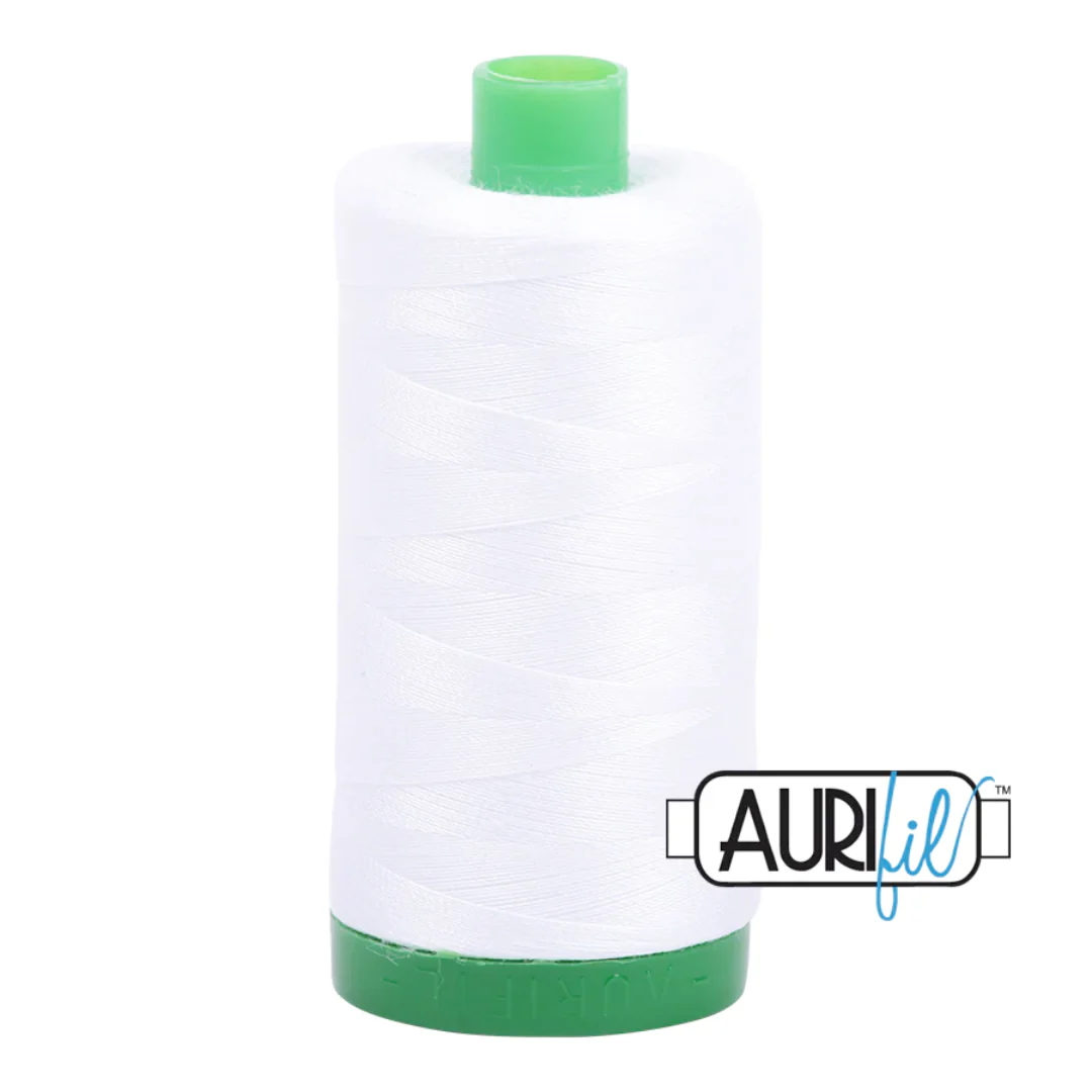 Aurifil Mako Cotton Thread Solid 40wt 1094yds/1000m White - #2024