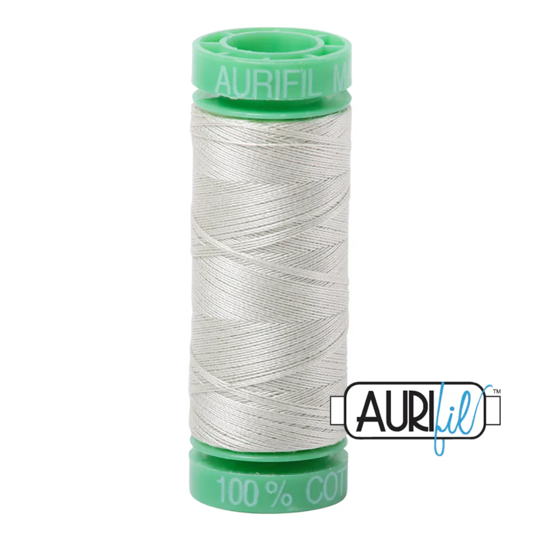 Aurifil Mako Cotton Thread Solid 40wt 220yds/200m Light Grey Green - #2843
