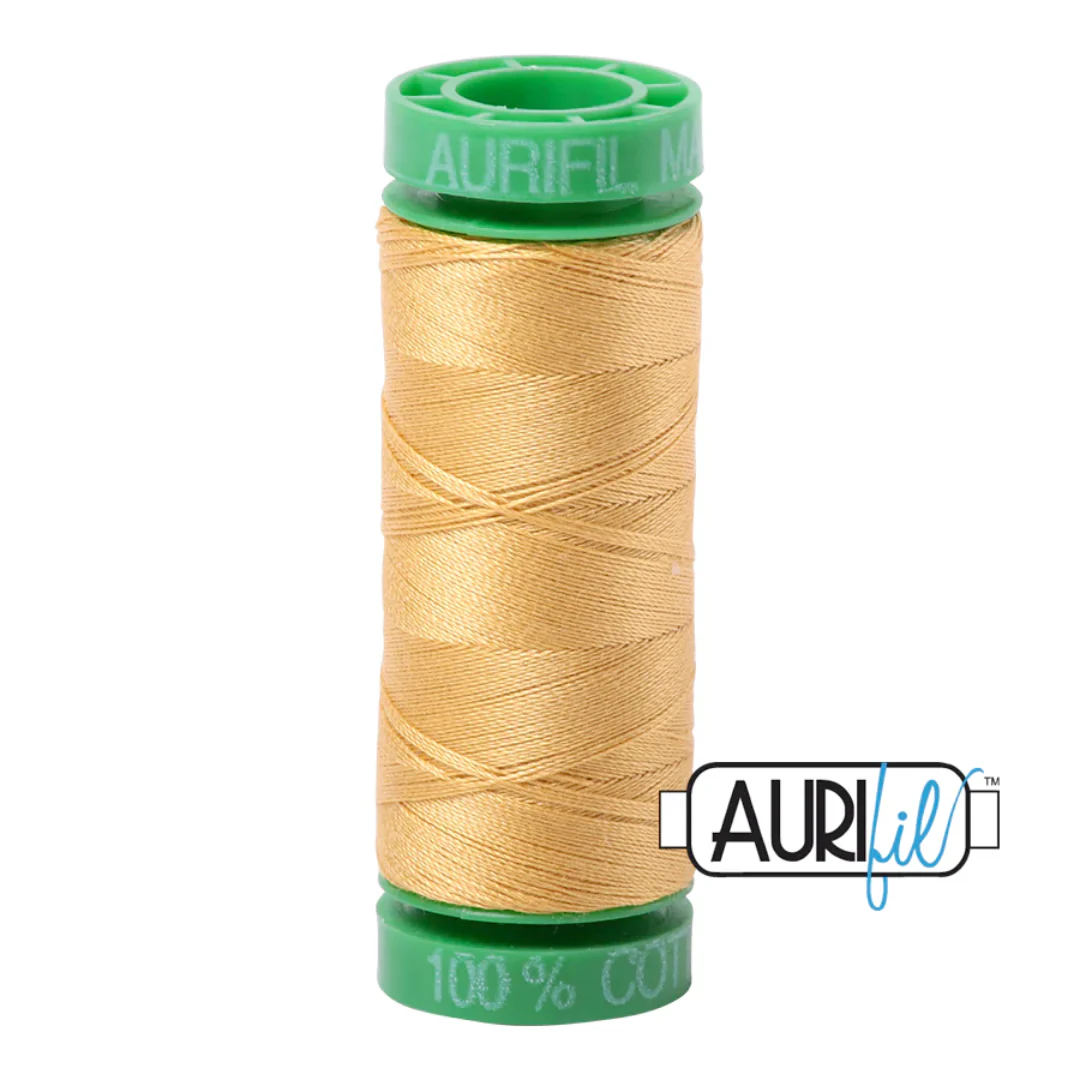 Aurifil Mako Cotton Thread Solid 40wt 220yds/200m Spun Gold - #2134
