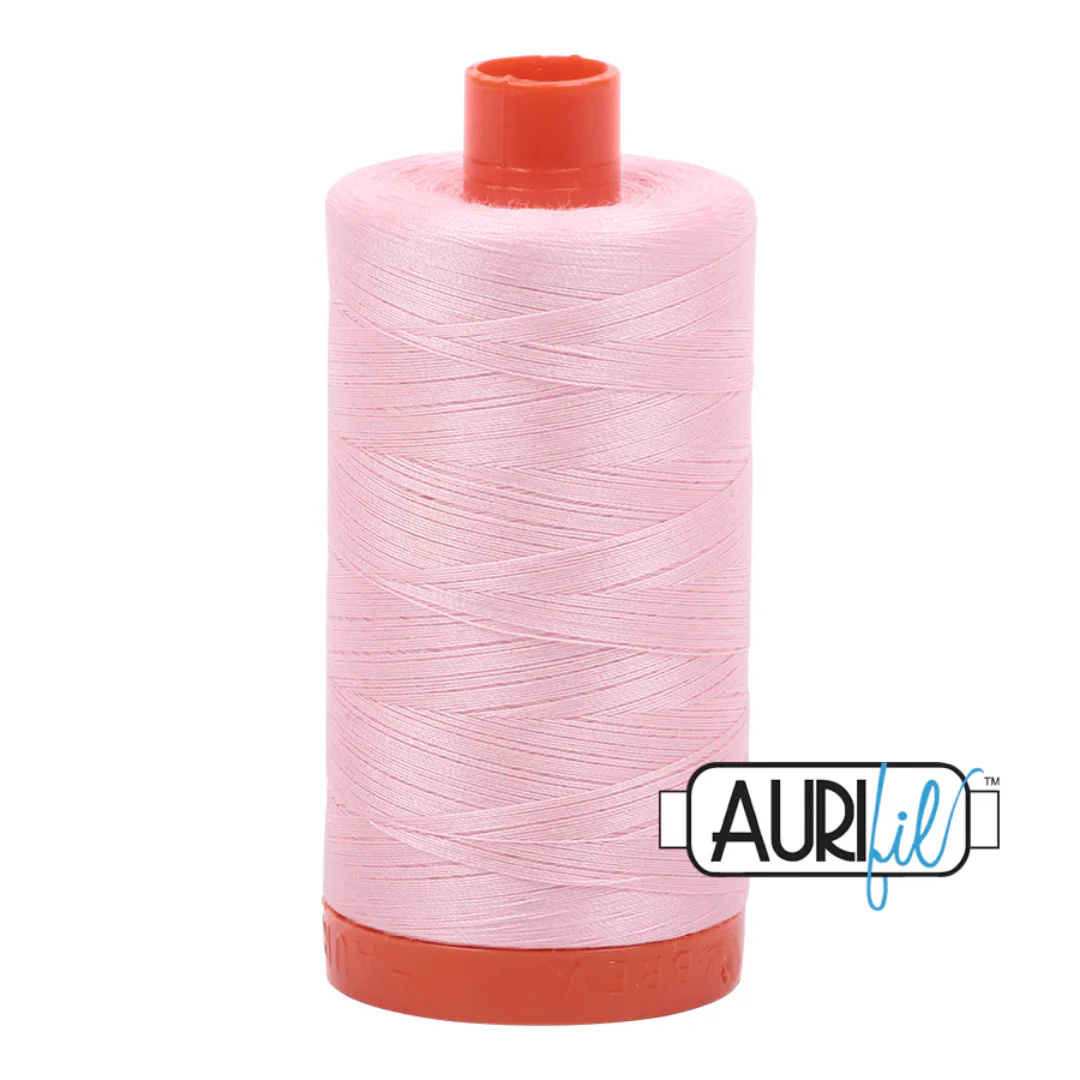 Aurifil Mako Cotton Thread Solid 50wt 1422yds/1300m Baby Pink - #2423