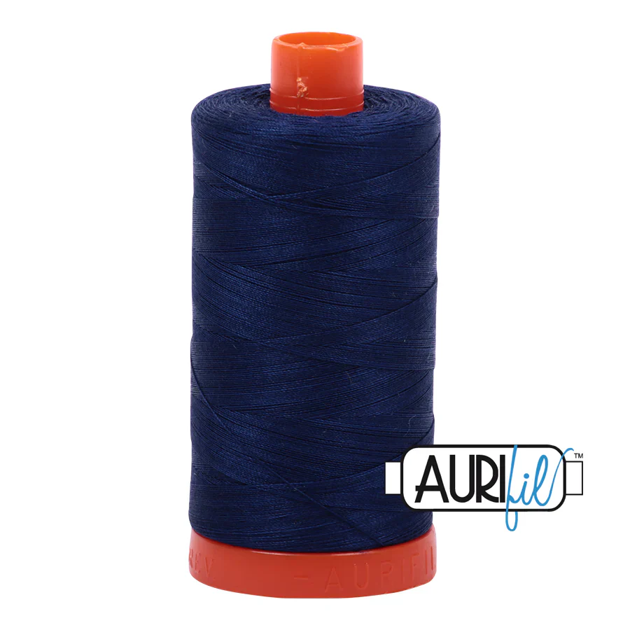 Aurifil Mako Cotton Thread Solid 50wt 1422yds/1300m Dark Navy - #2784