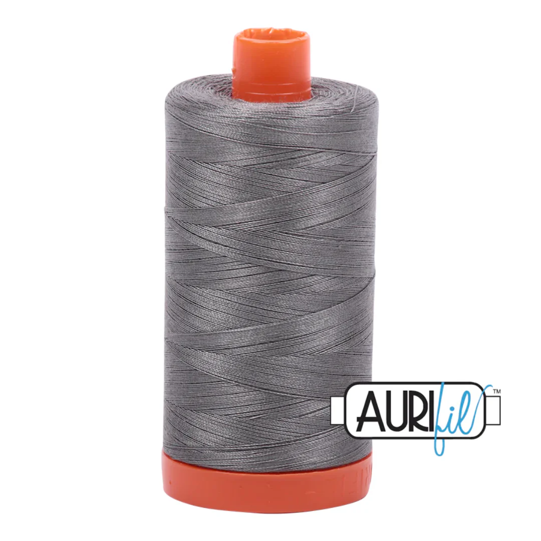Aurifil Mako Cotton Thread Solid 50wt 1422yds/1300m Grey Smoke - #5004