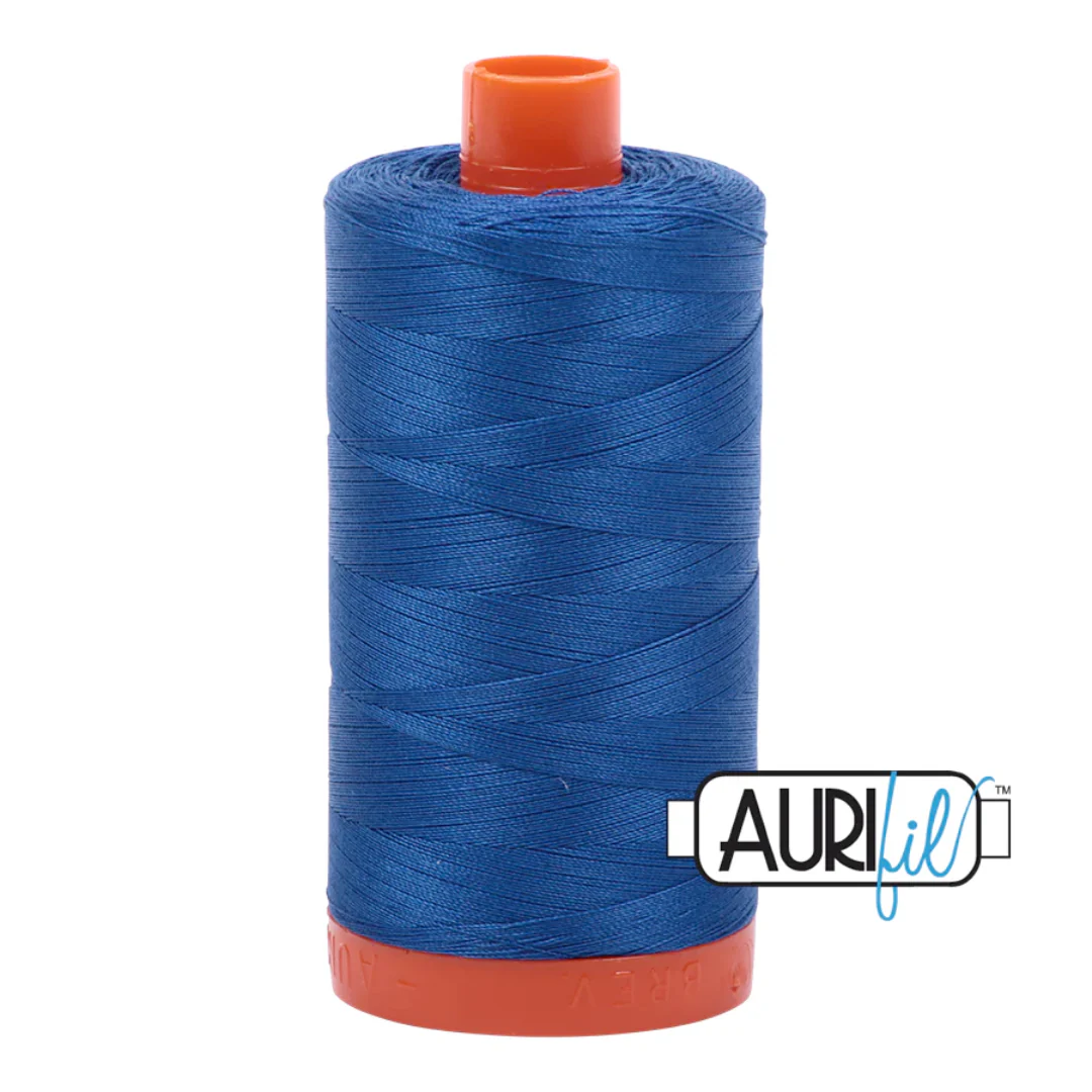 Aurifil Mako Cotton Thread Solid 50wt 1422yds/1300m Medium Blue - #2735