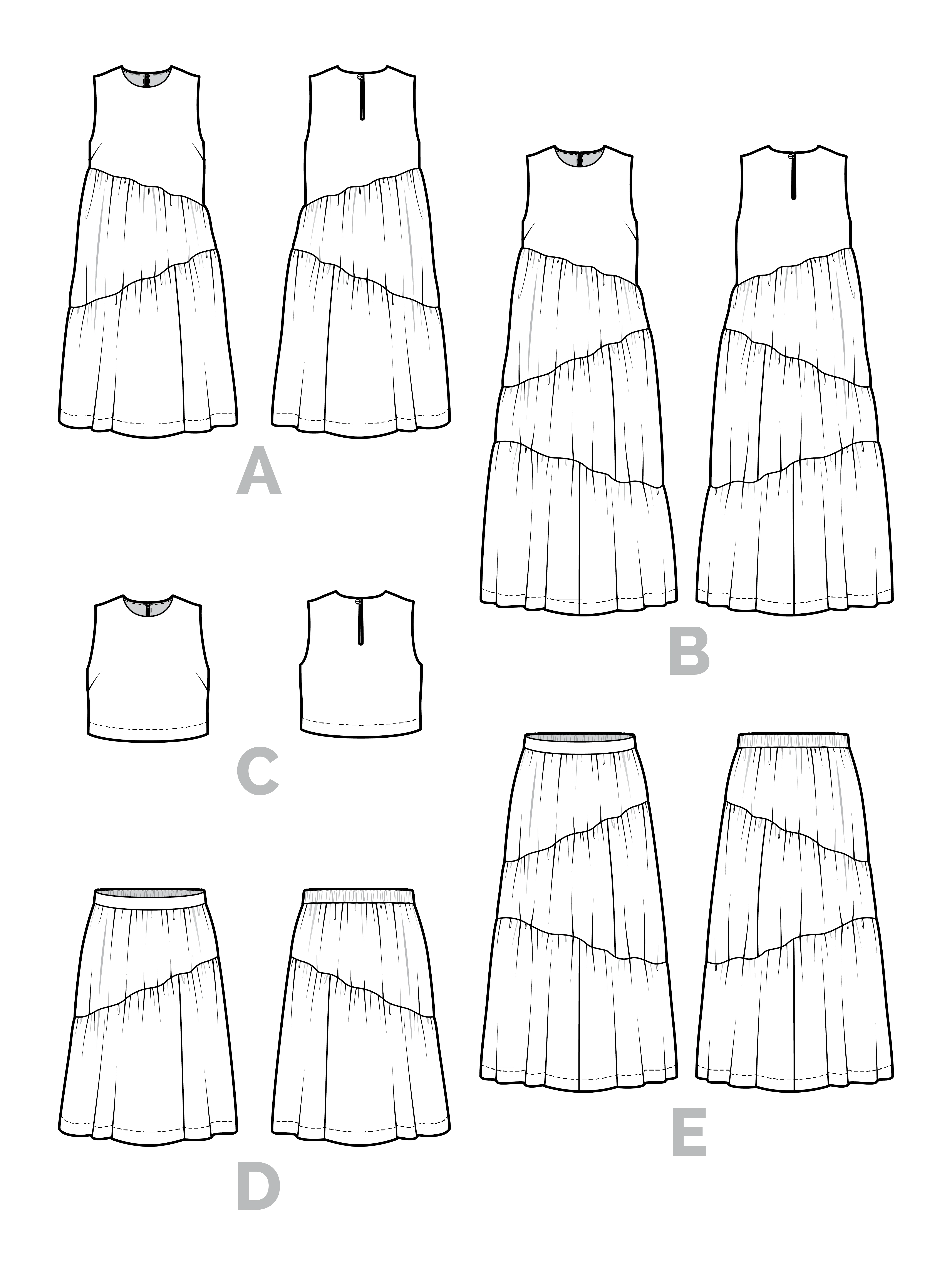 Closet Core Azure Dress, Skirt + Top - US 0-32 - PDF Pattern - Image 19