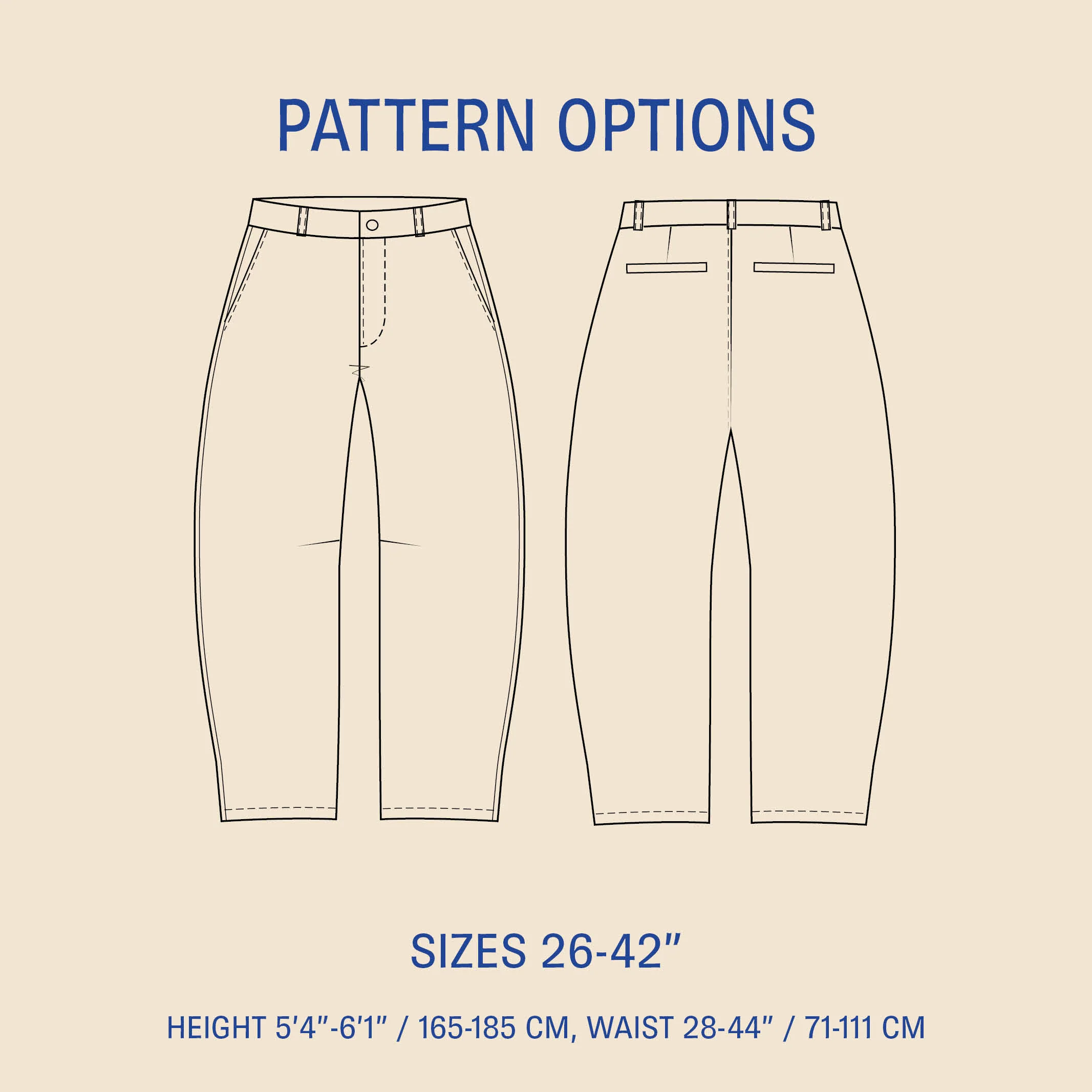 Wardrobe By Me Barrel Chino Pants - 27-42" Waist - PDF Pattern - Image 13