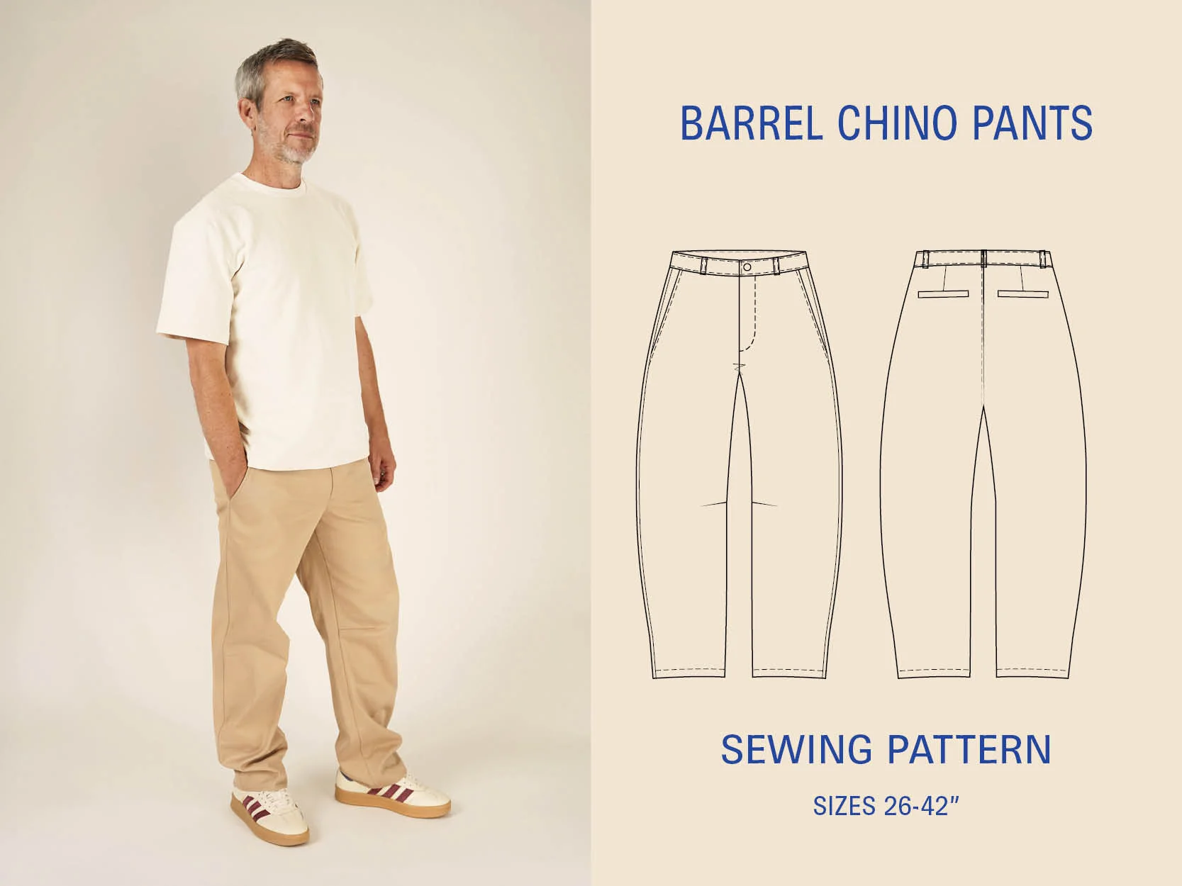 Wardrobe By Me Barrel Chino Pants - 27-42" Waist - PDF Pattern - Image 14
