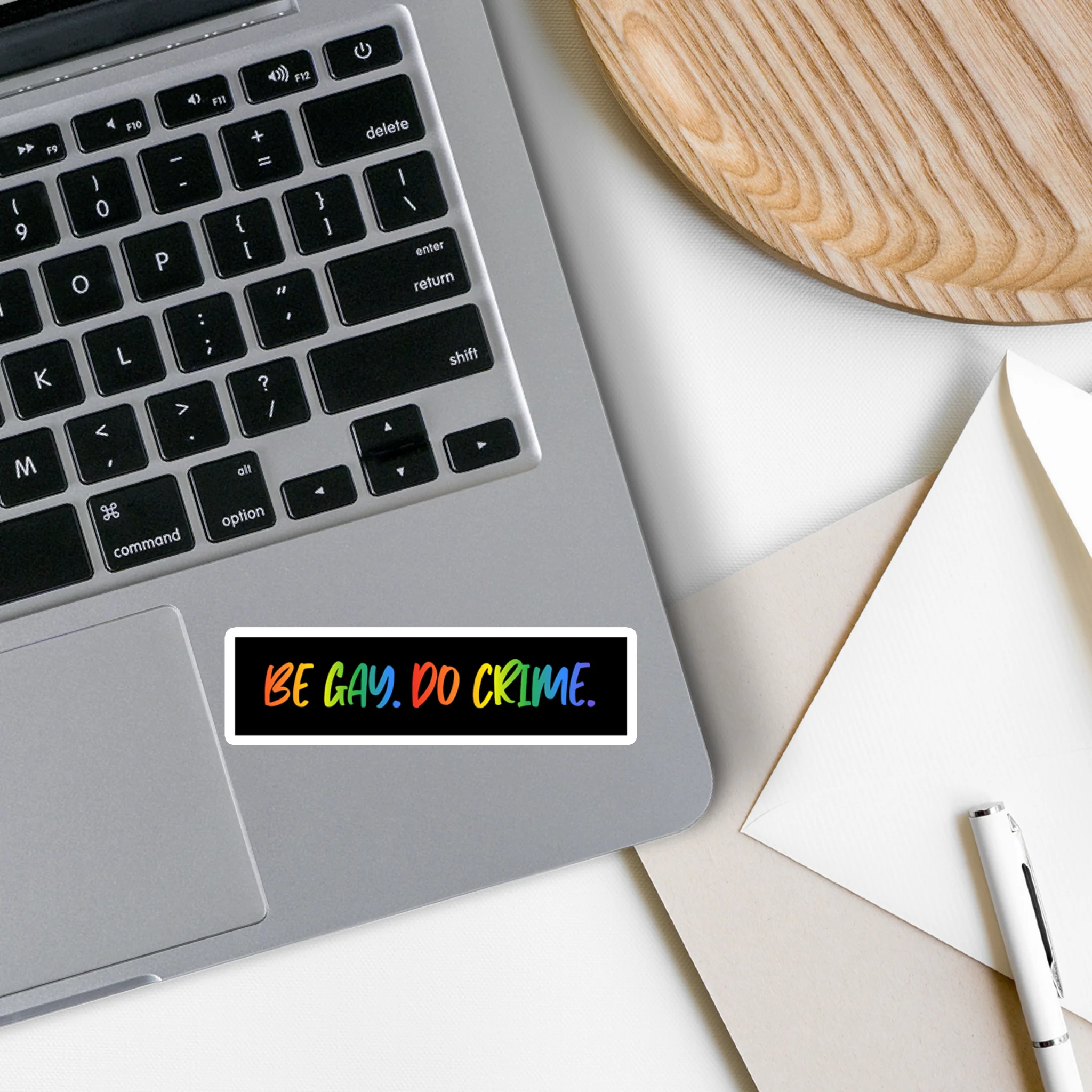 Be Gay Do Crime 3.5" Sticker - Image 2
