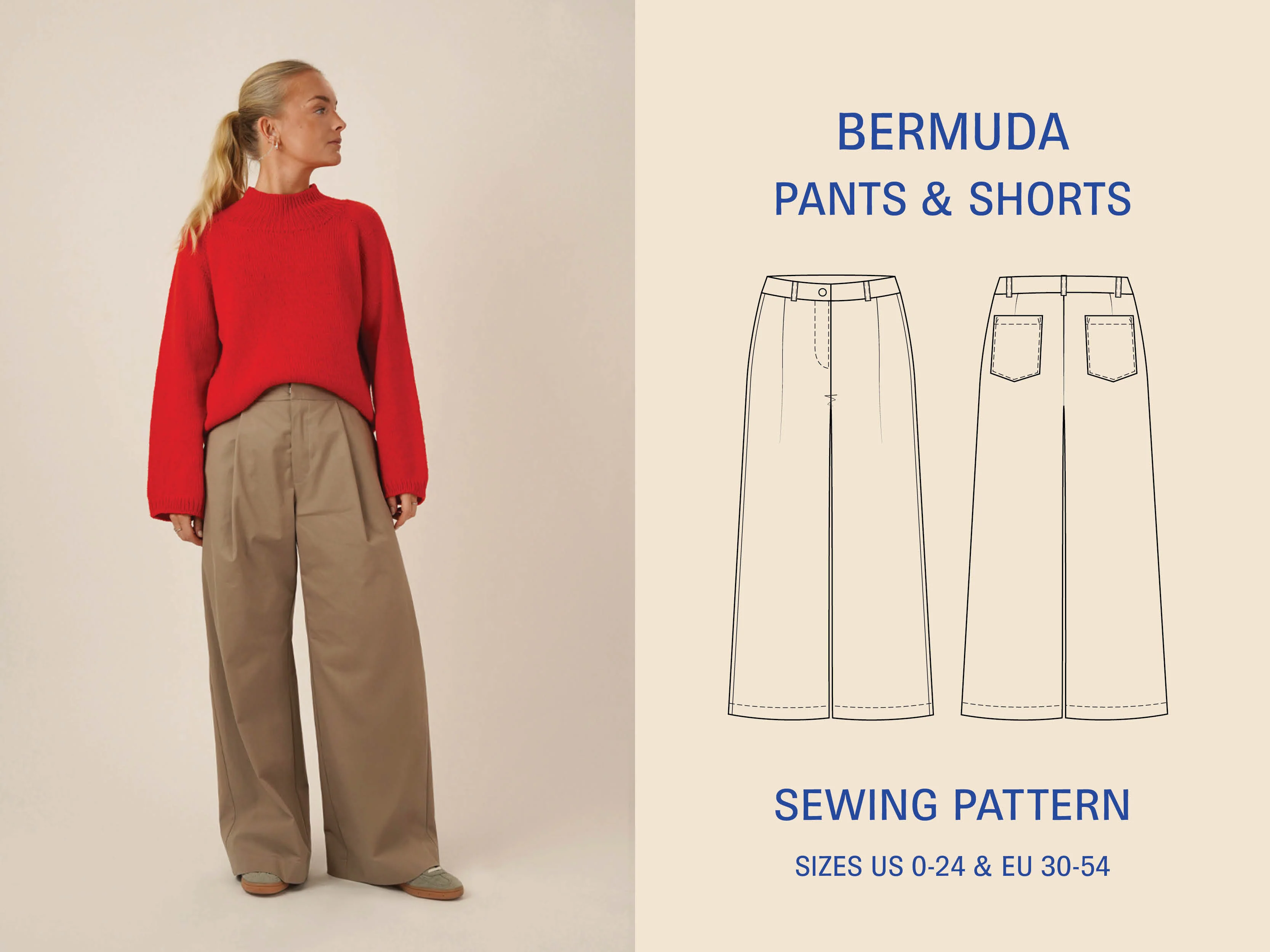 Wardrobe By Me Bermuda Pants and Shorts - US 0-24 - PDF Pattern - Image 2