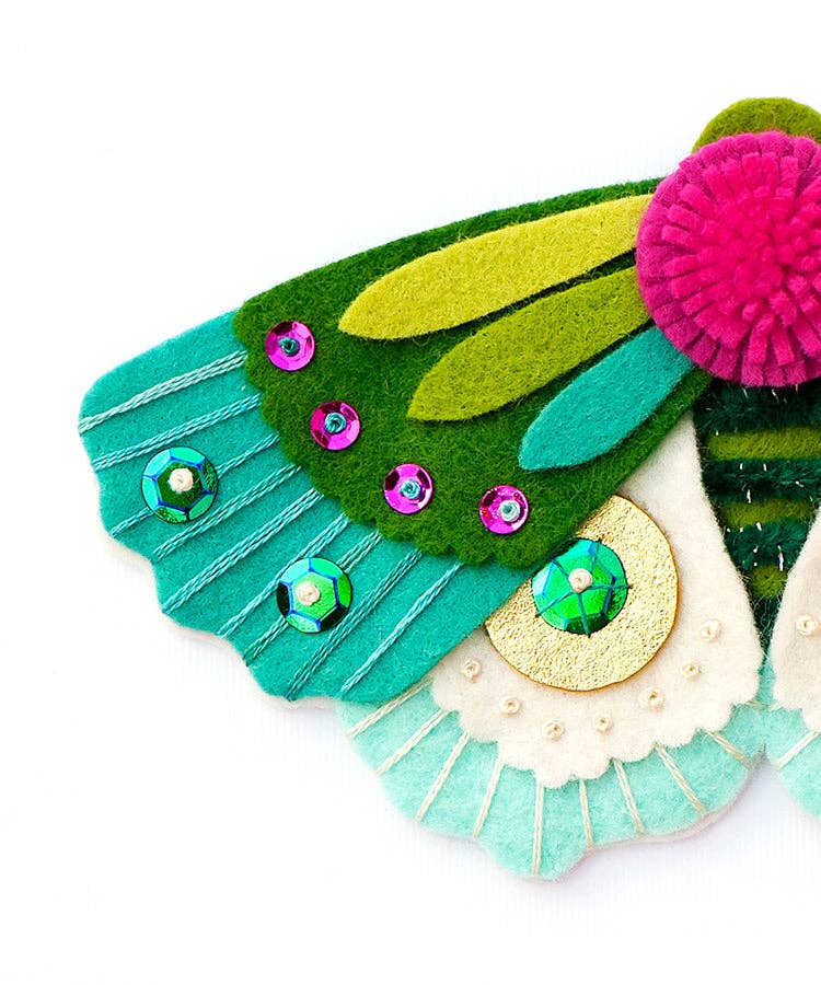 Blue Moth Felt Ornament Kit - Image 4