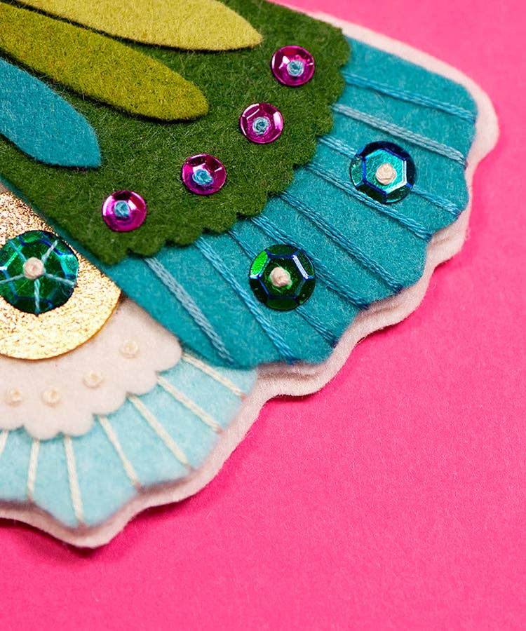 Blue Moth Felt Ornament Kit - Image 5