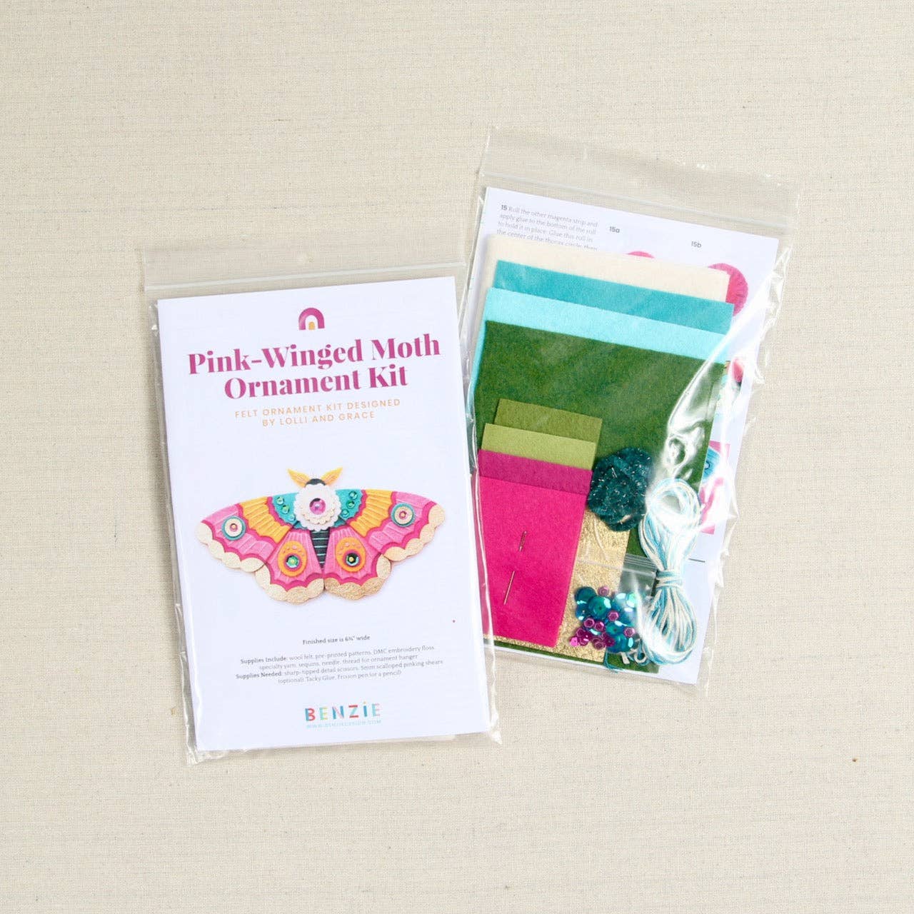 Blue Moth Felt Ornament Kit - Image 7