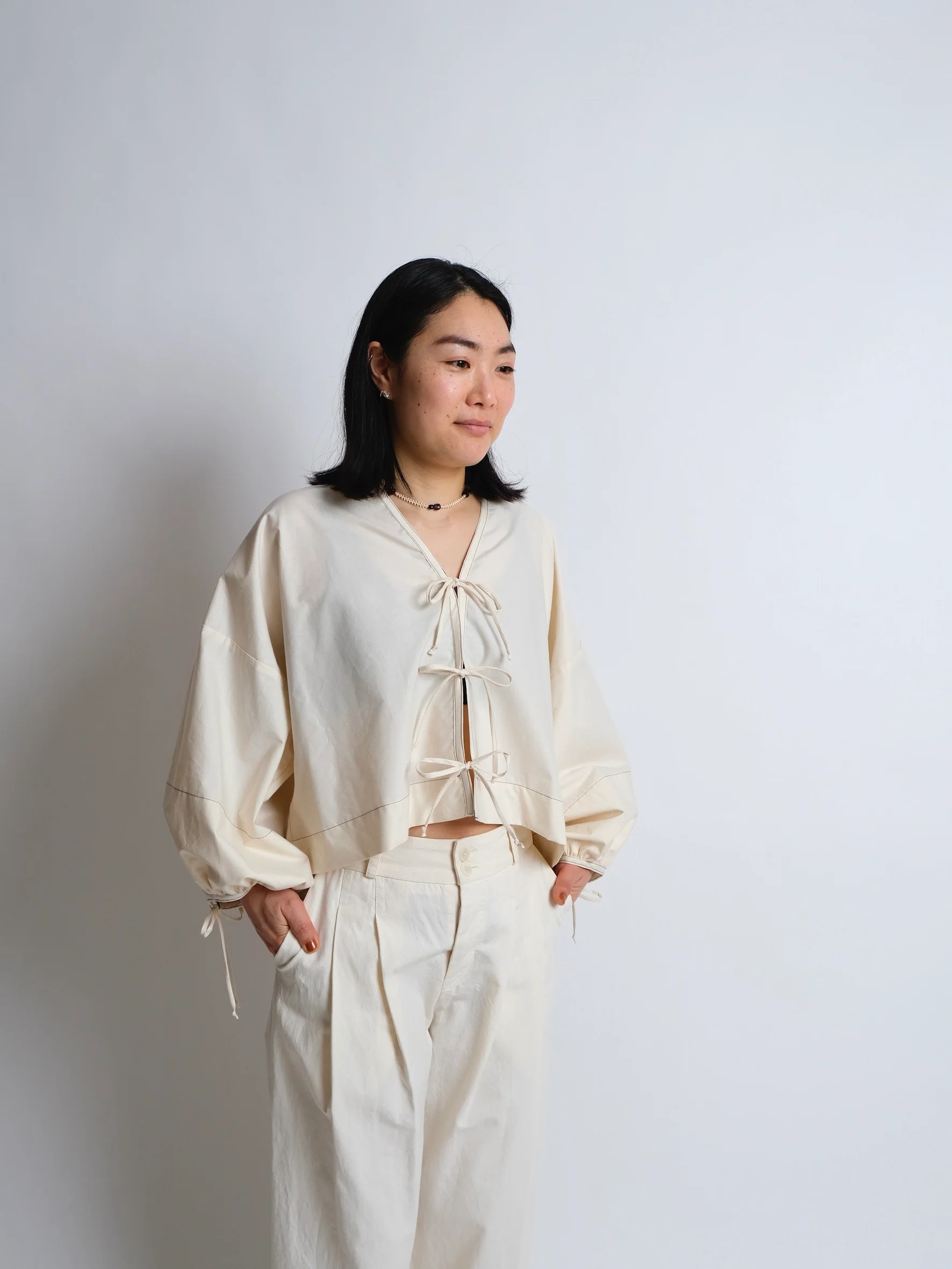 Zero Waste Bow Top - Hack PDF - Add on to 'ZW Cropped Shirt' Pattern