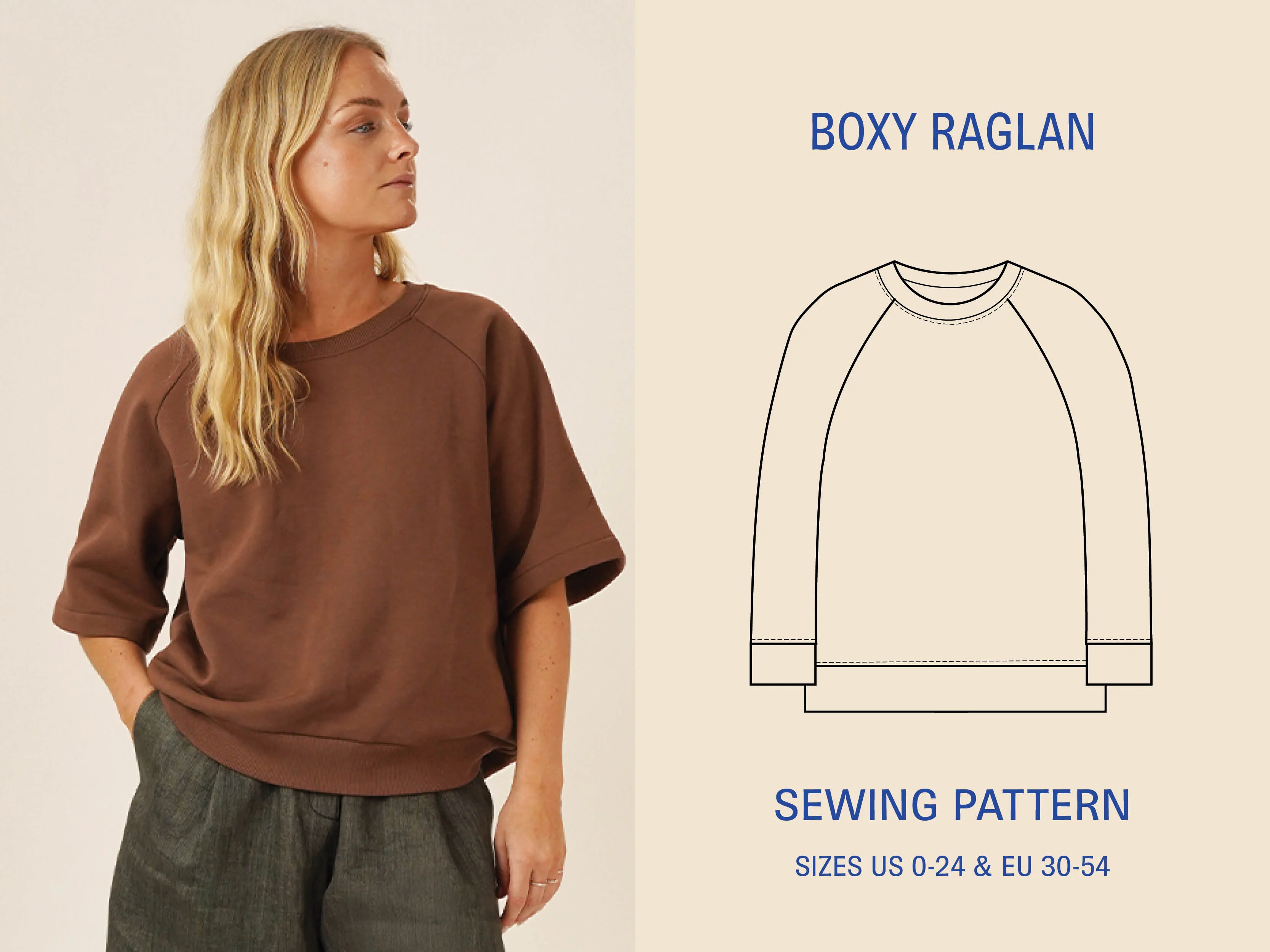 Wardrobe By Me Boxy Raglan Sweater - US 0-24 - PDF Pattern - Image 11