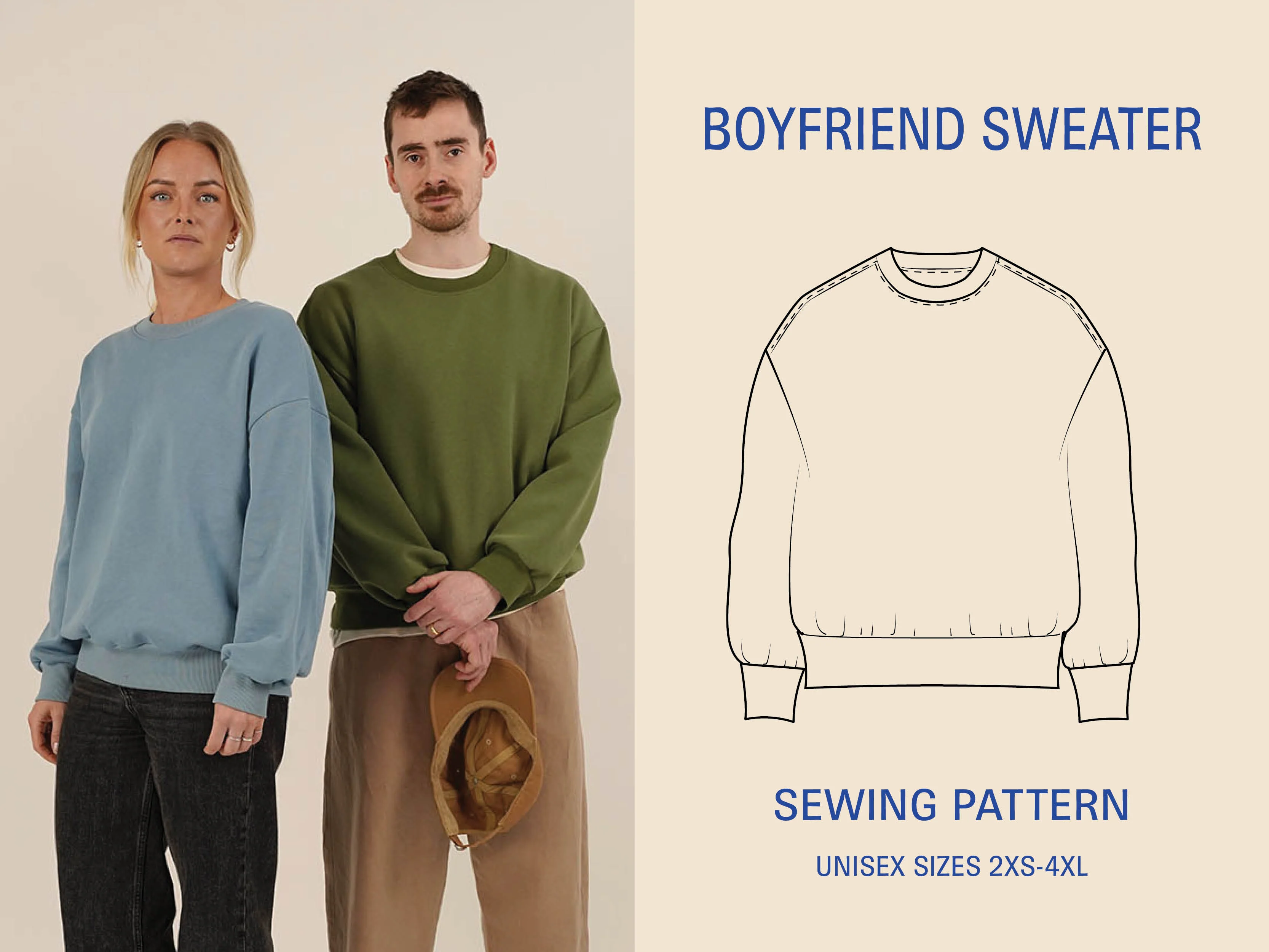 Wardrobe By Me Boyfriend Sweater - 2XS-4XL - PDF Pattern - Image 11