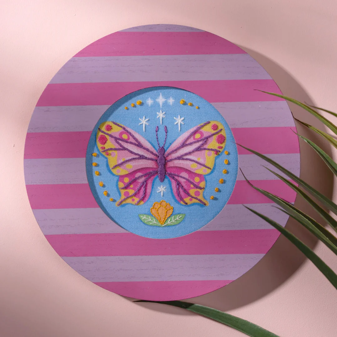 Bucilla Energetic Butterfly Stamped Embroidery Kit
