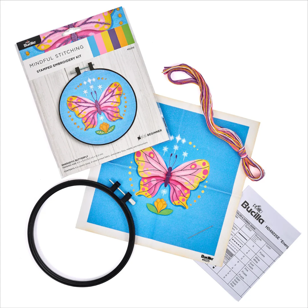 Bucilla Energetic Butterfly Stamped Embroidery Kit - Image 2