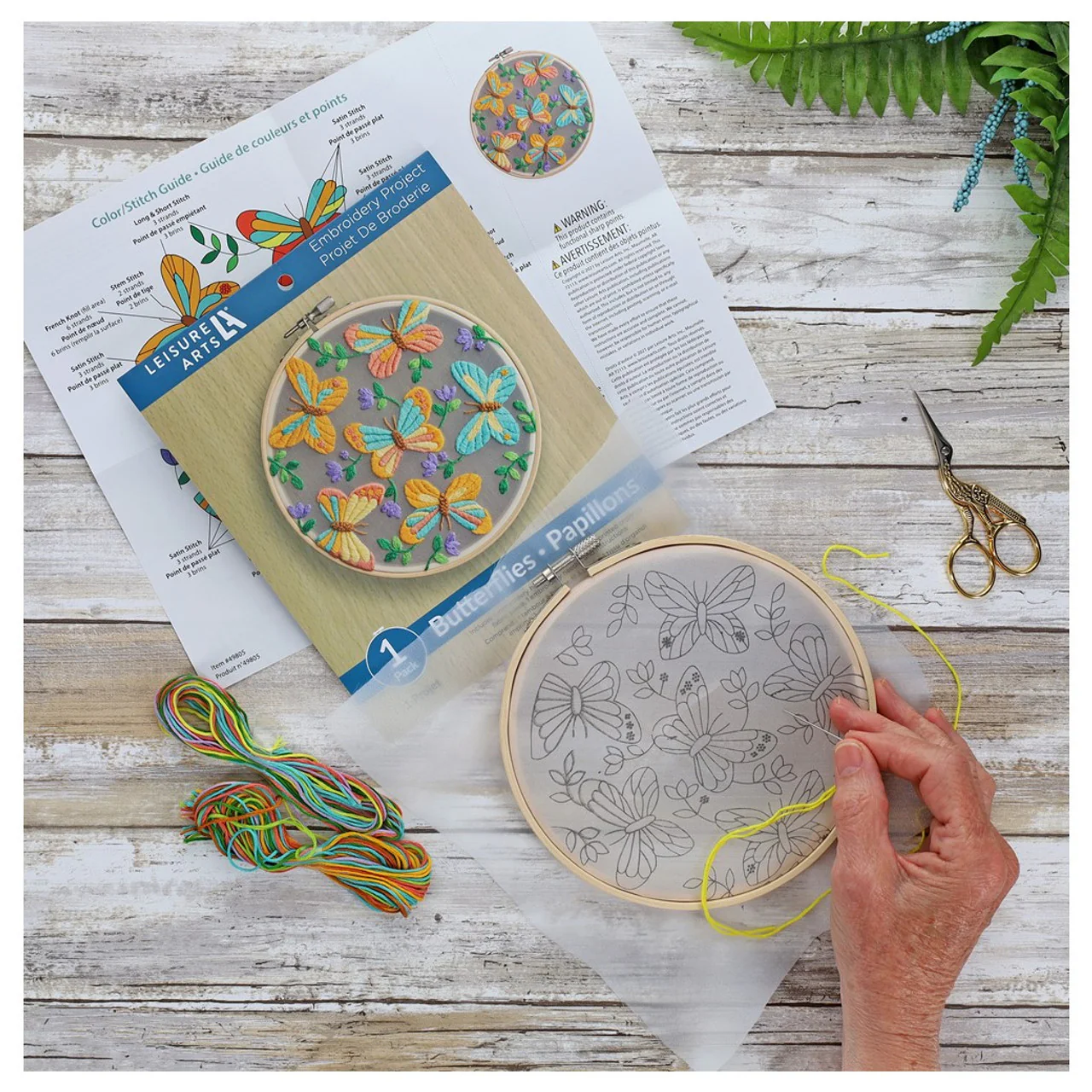 Butterfly 6" Embroidery Kit - Image 3