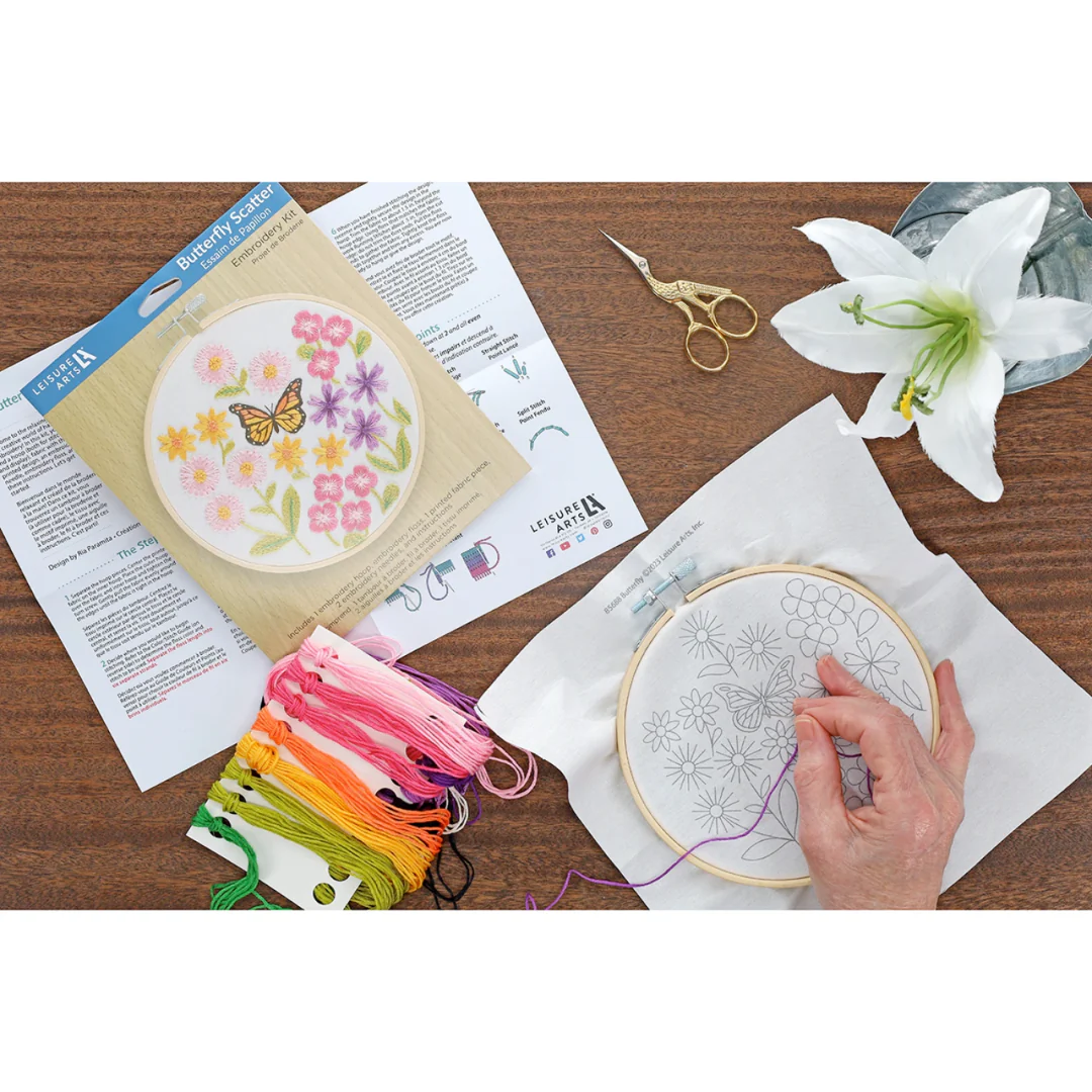 Butterfly Scatter 6" Embroidery Kit - Image 3