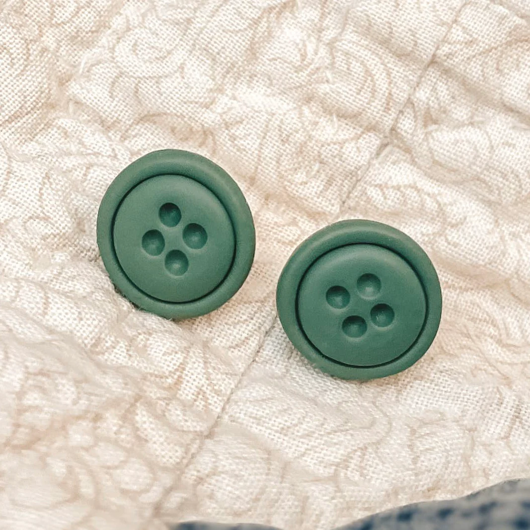 Button Stud Earrings - Image 3