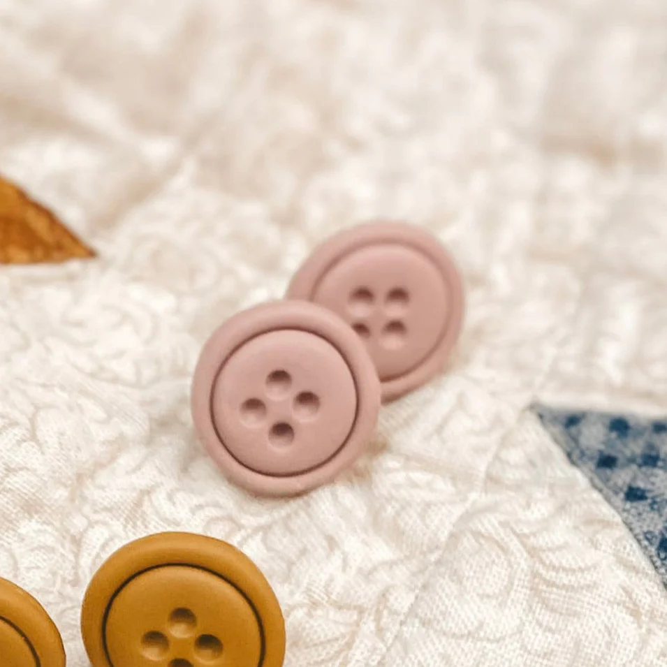 Button Stud Earrings - Image 4