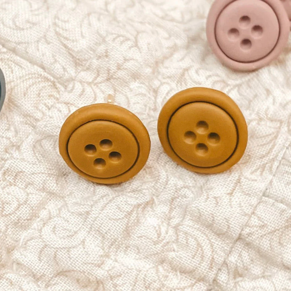 Button Stud Earrings - Image 5