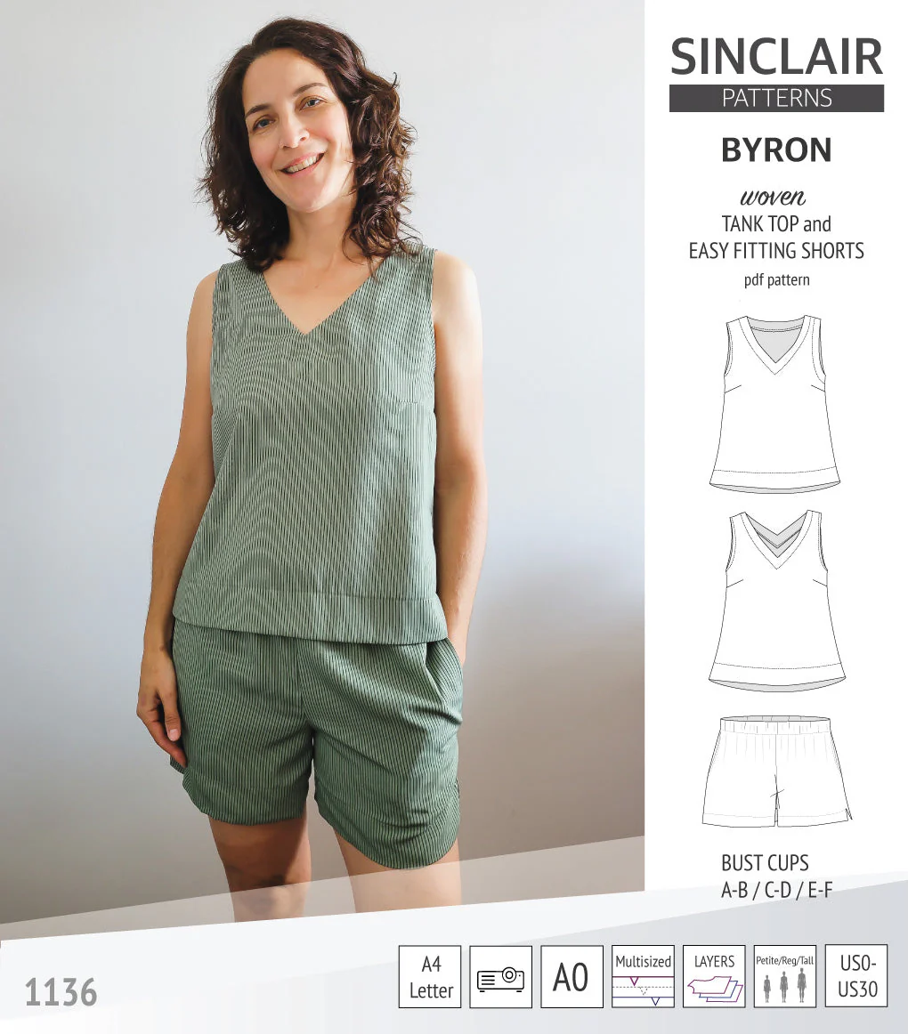 Sinclair Patterns Byron Tank Top and Shorts Set - XS-4XL - PDF Pattern - Image 2