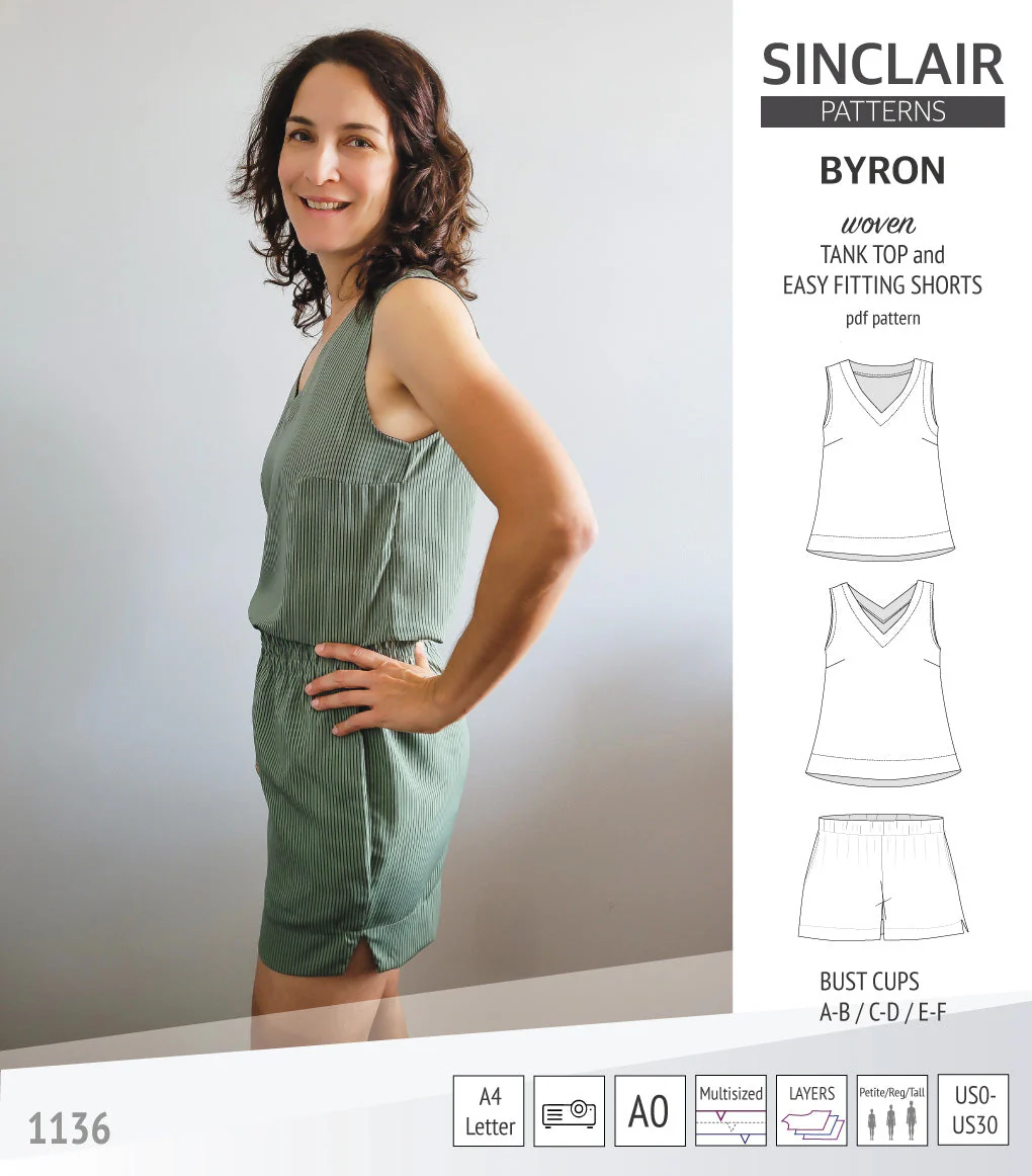 Sinclair Patterns Byron Tank Top and Shorts Set - XS-4XL - PDF Pattern - Image 3