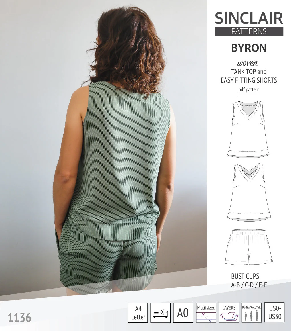 Sinclair Patterns Byron Tank Top and Shorts Set - XS-4XL - PDF Pattern - Image 4