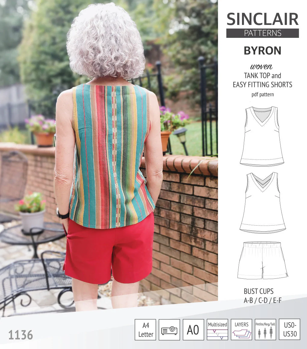 Sinclair Patterns Byron Tank Top and Shorts Set - XS-4XL - PDF Pattern - Image 6