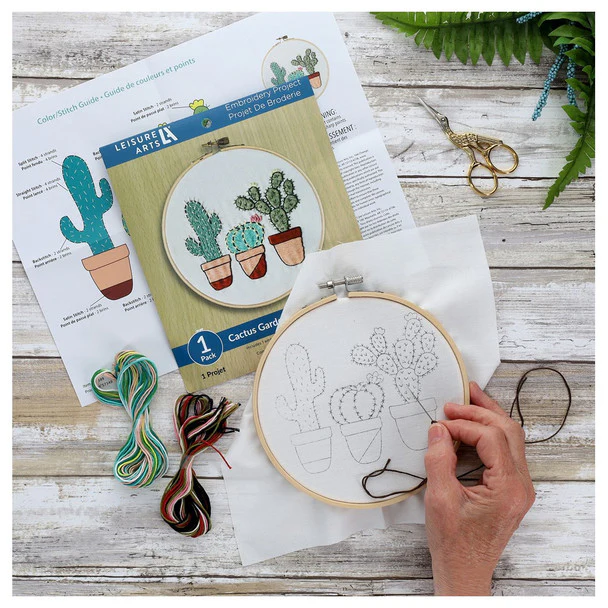 Cactus Garden 6" Embroidery Kit - Image 3