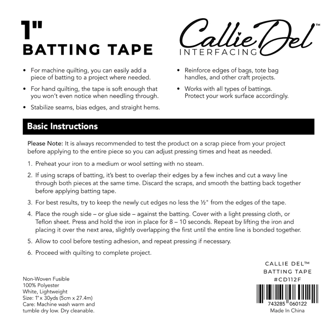 Callie Del® Batting Tape 1in x 30yds - Image 4