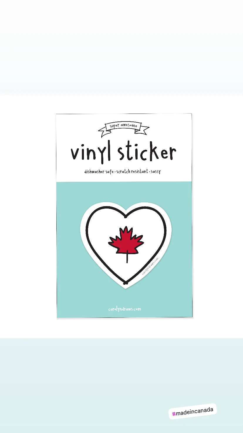 Canada Heart Flag Vinyl Sticker - Image 2