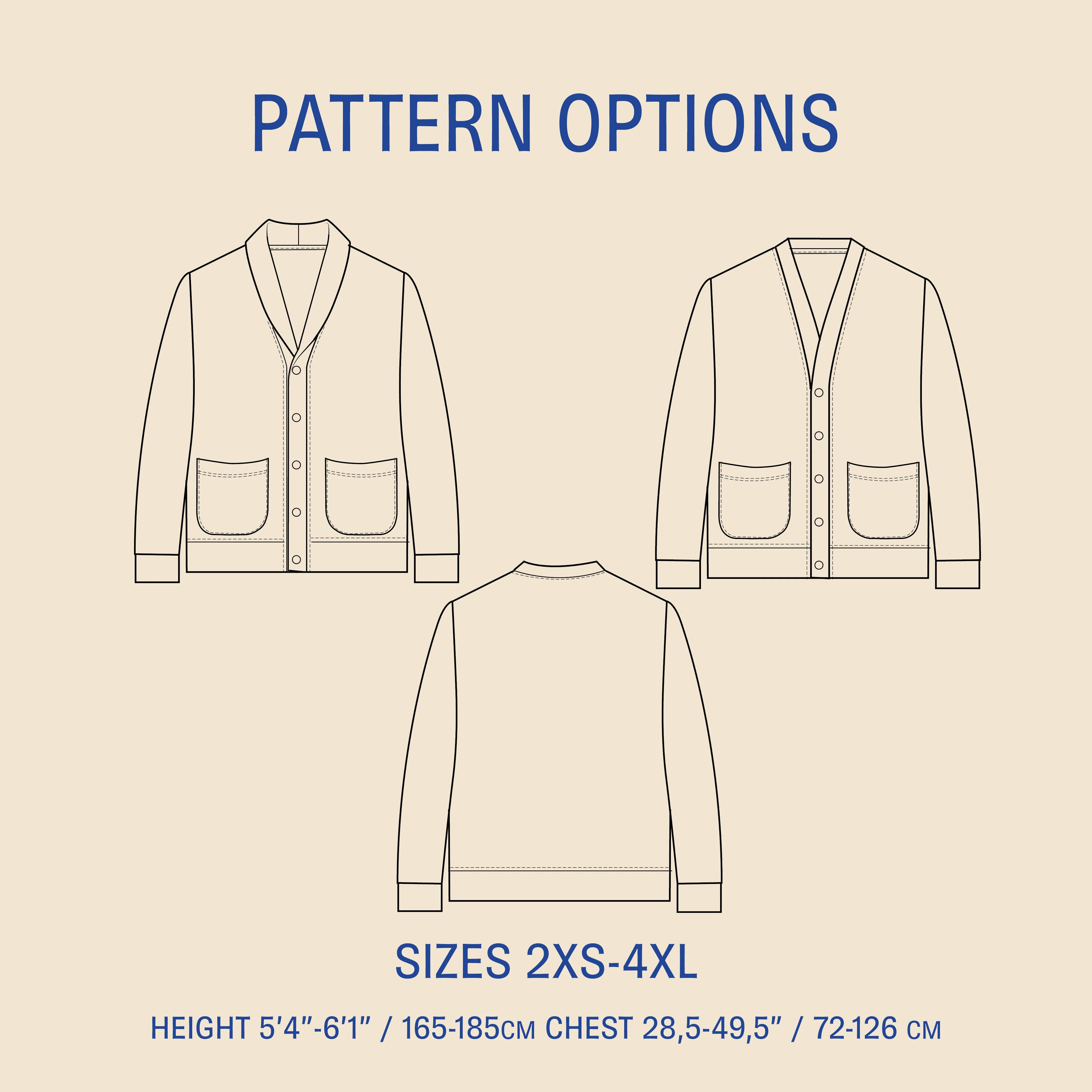 Wardrobe By Me Cardigan Sewing Pattern - 2XS-4XL - PDF Pattern - Image 2