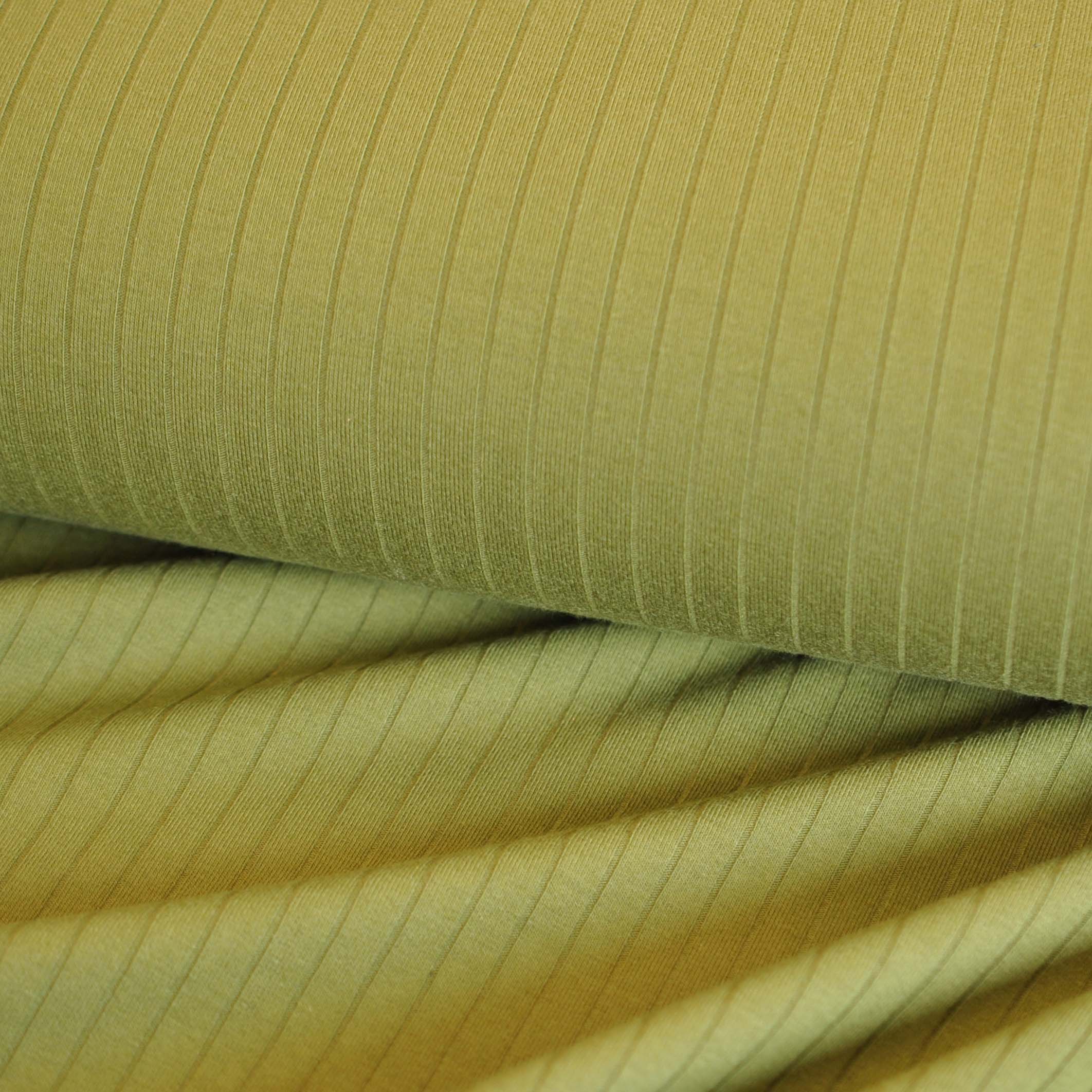 Cotton Blend Ribbed Knit in Moss - Image 2