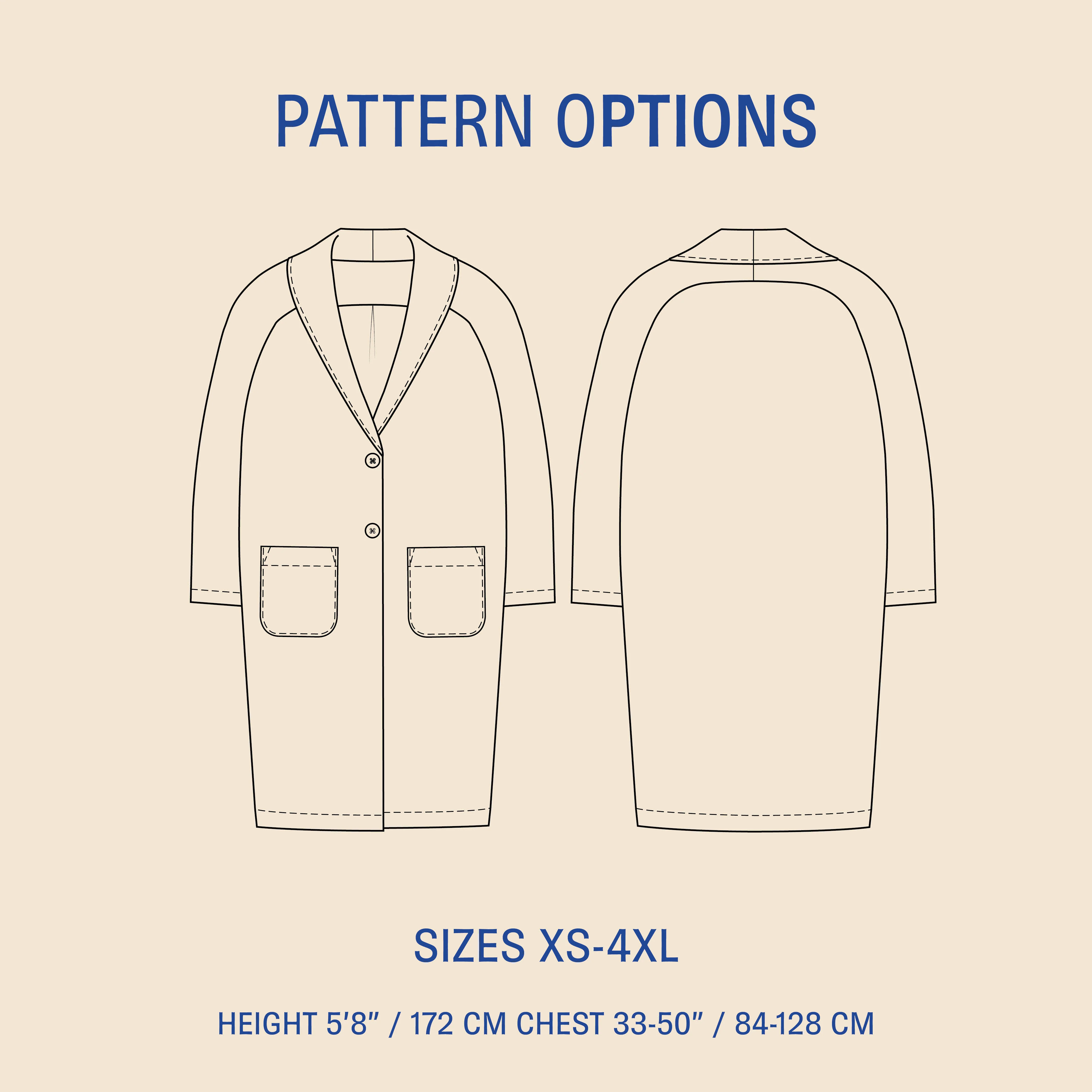 Wardrobe By Me Cocoon Coat - XS-4XL - PDF Pattern - Image 2