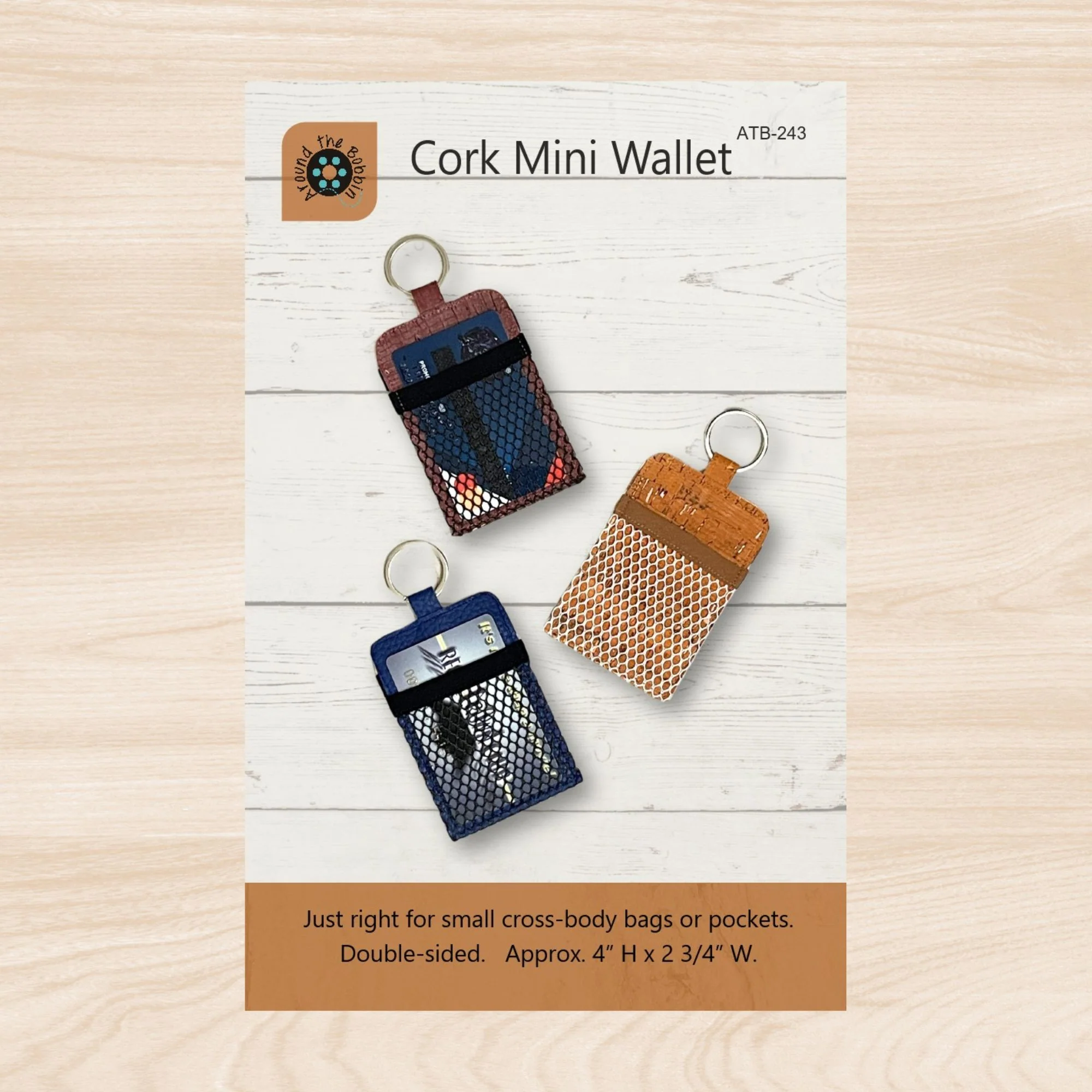 Around the Bobbin Cork Mini Wallet Pattern