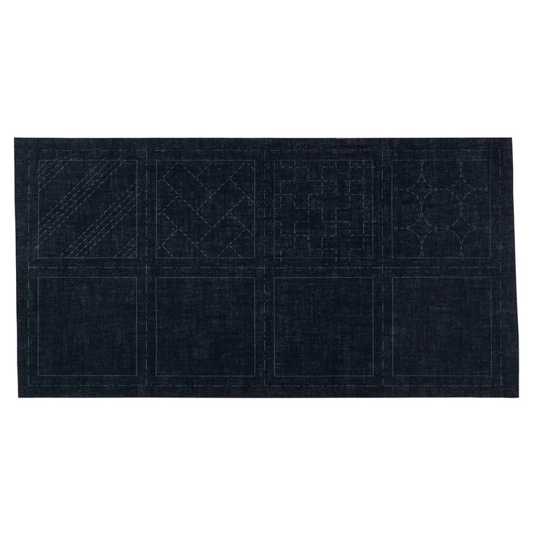 Cosmo Sashiko Pre-printed Cloth For Coasters - Navy