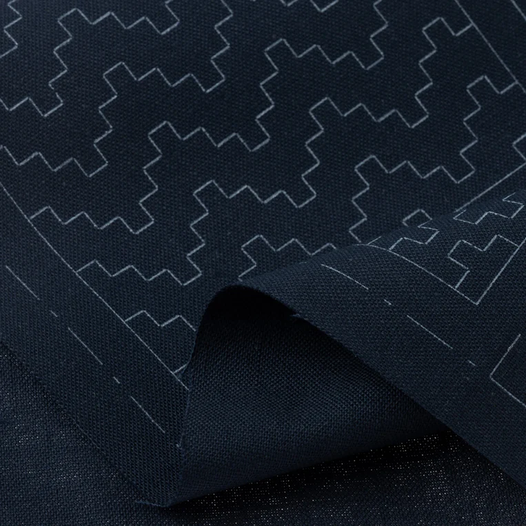 Cosmo Sashiko Pre-printed Cloth For Coasters - Single Navy - Image 3
