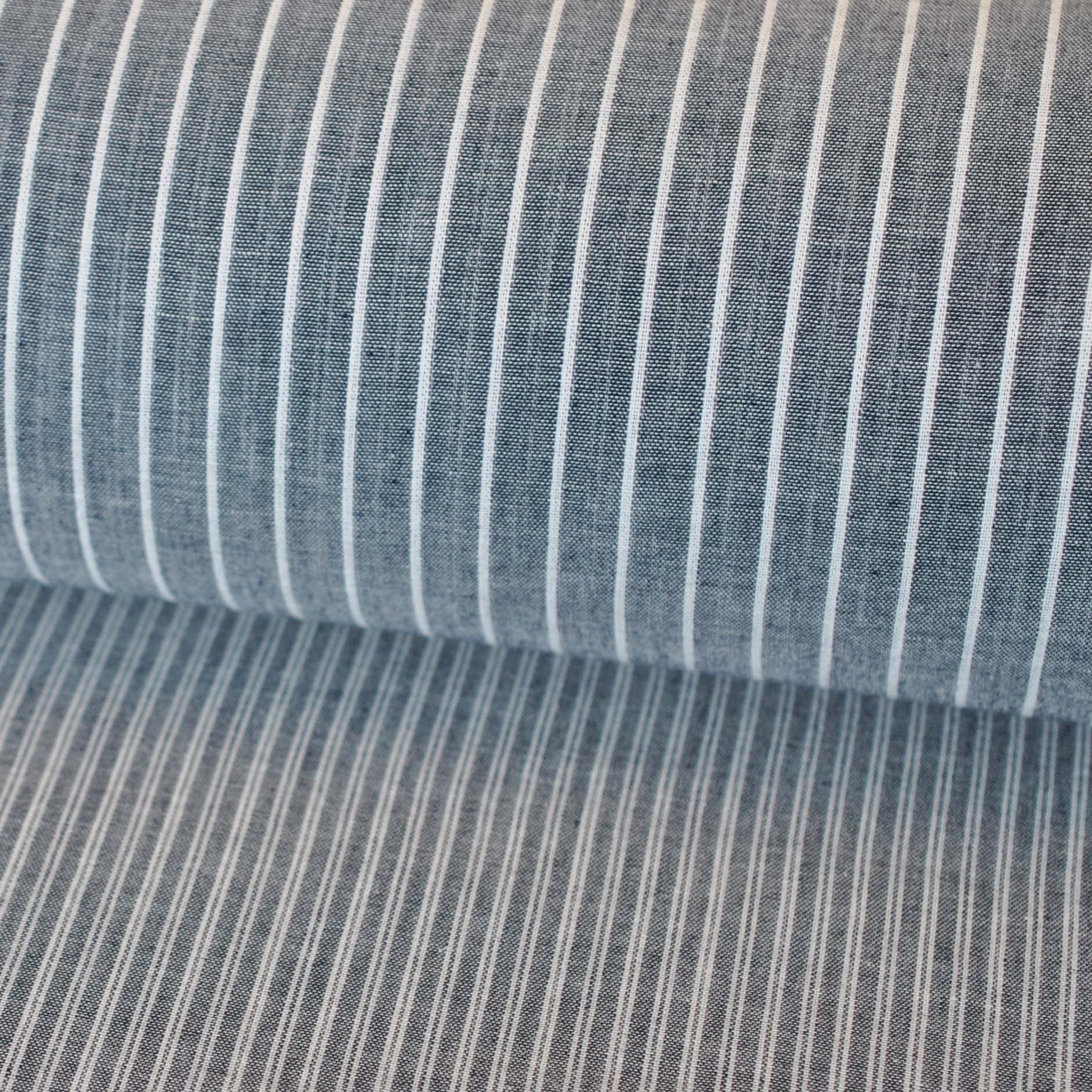 Double Gauze Cotton Double Face Stripes in Black - Image 2