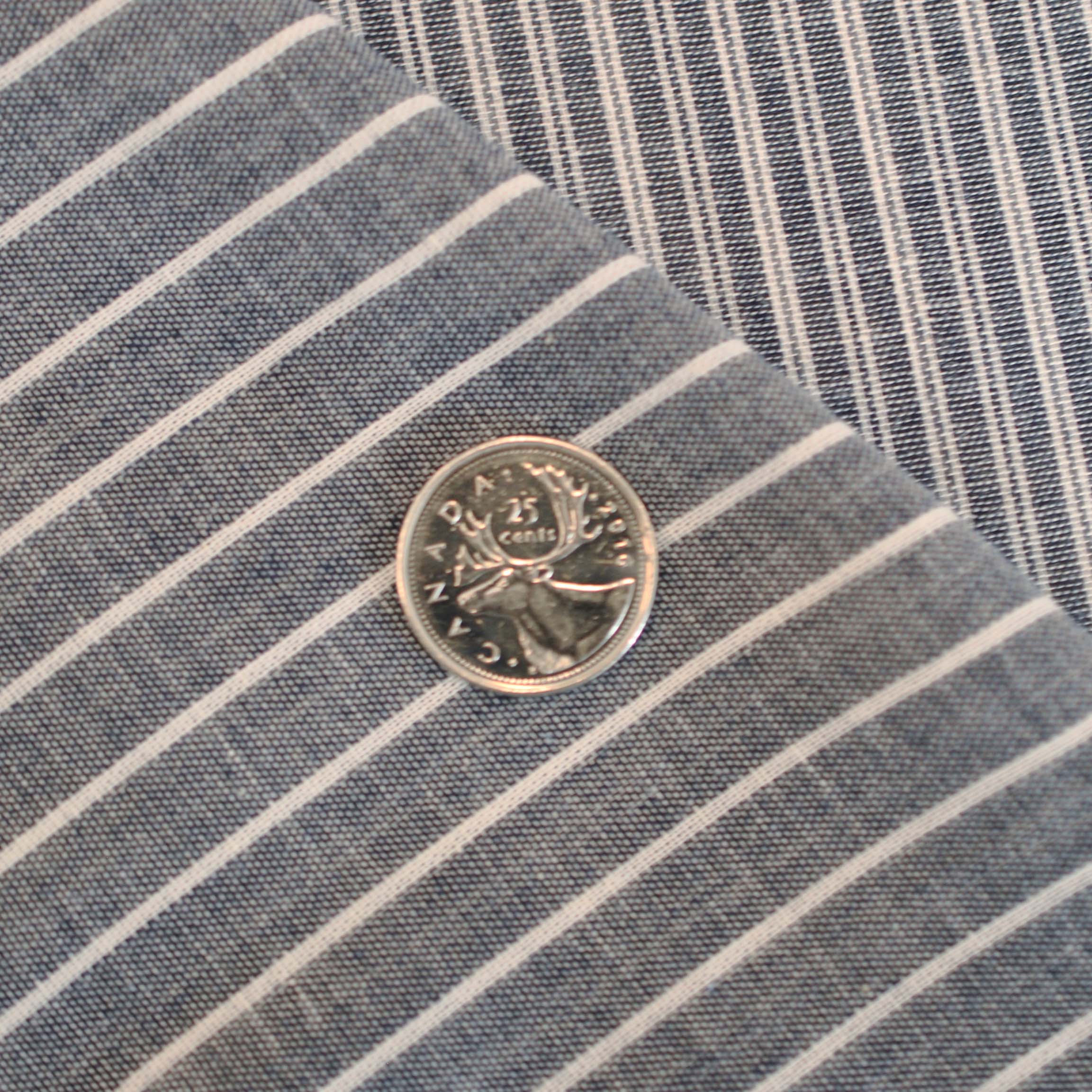 Double Gauze Cotton Double Face Stripes in Black - Image 4
