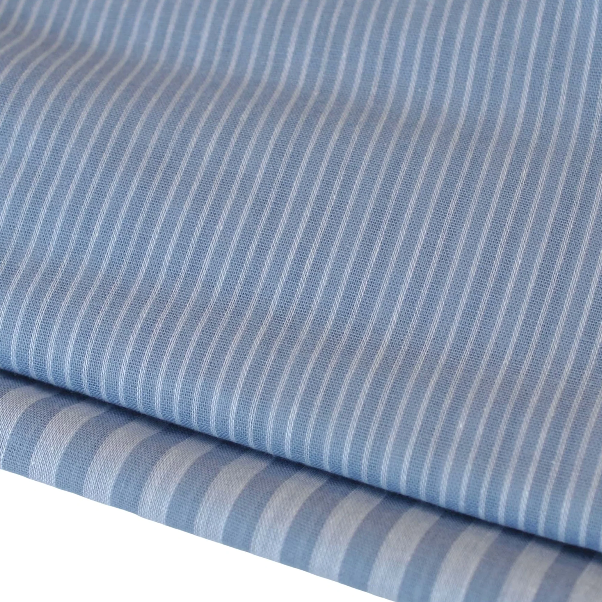 Double Gauze Cotton Double Face Stripes in Blue