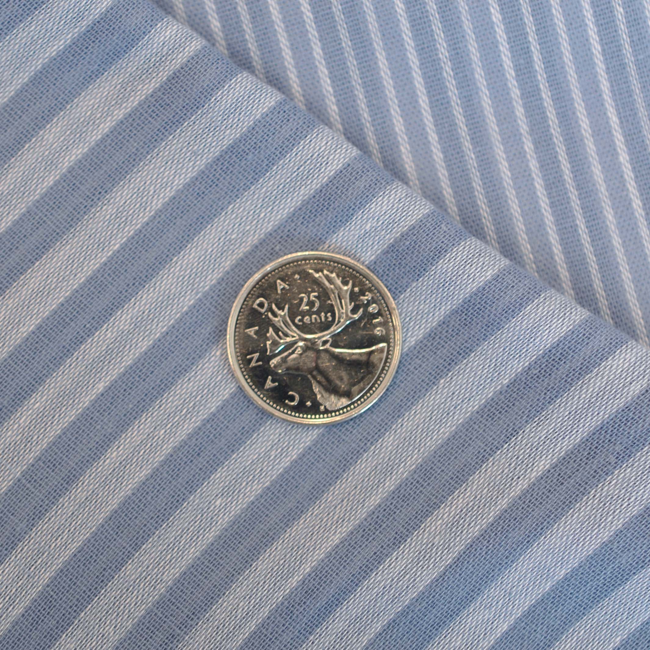 Double Gauze Cotton Double Face Stripes in Blue - Image 4
