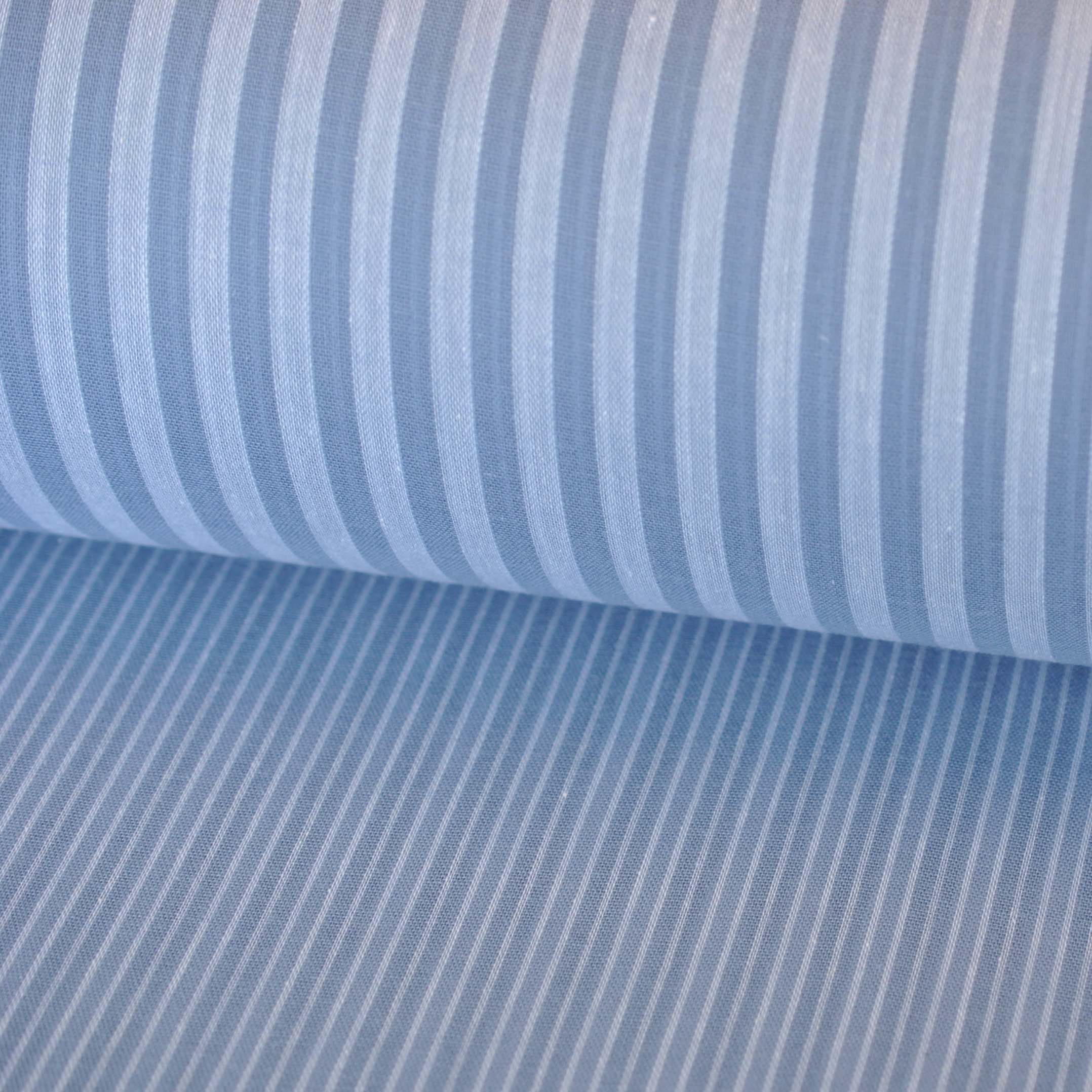 Double Gauze Cotton Double Face Yarn Dyed Stripes in Blue - Image 2