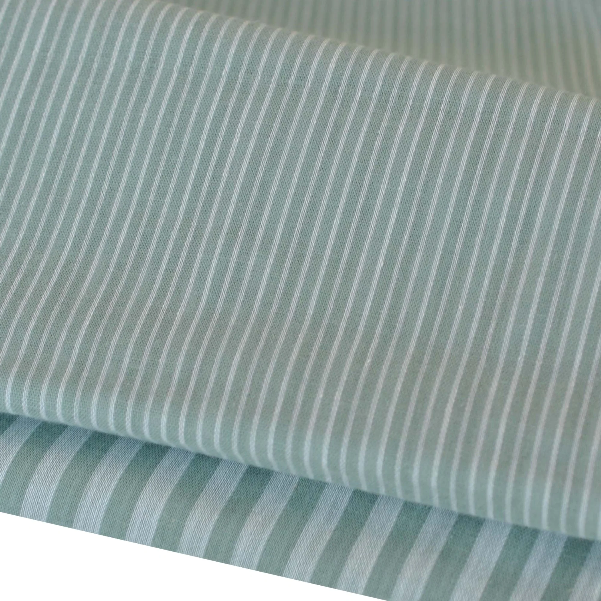 Double Gauze Cotton Double Face Yarn Dyed Stripes in Green