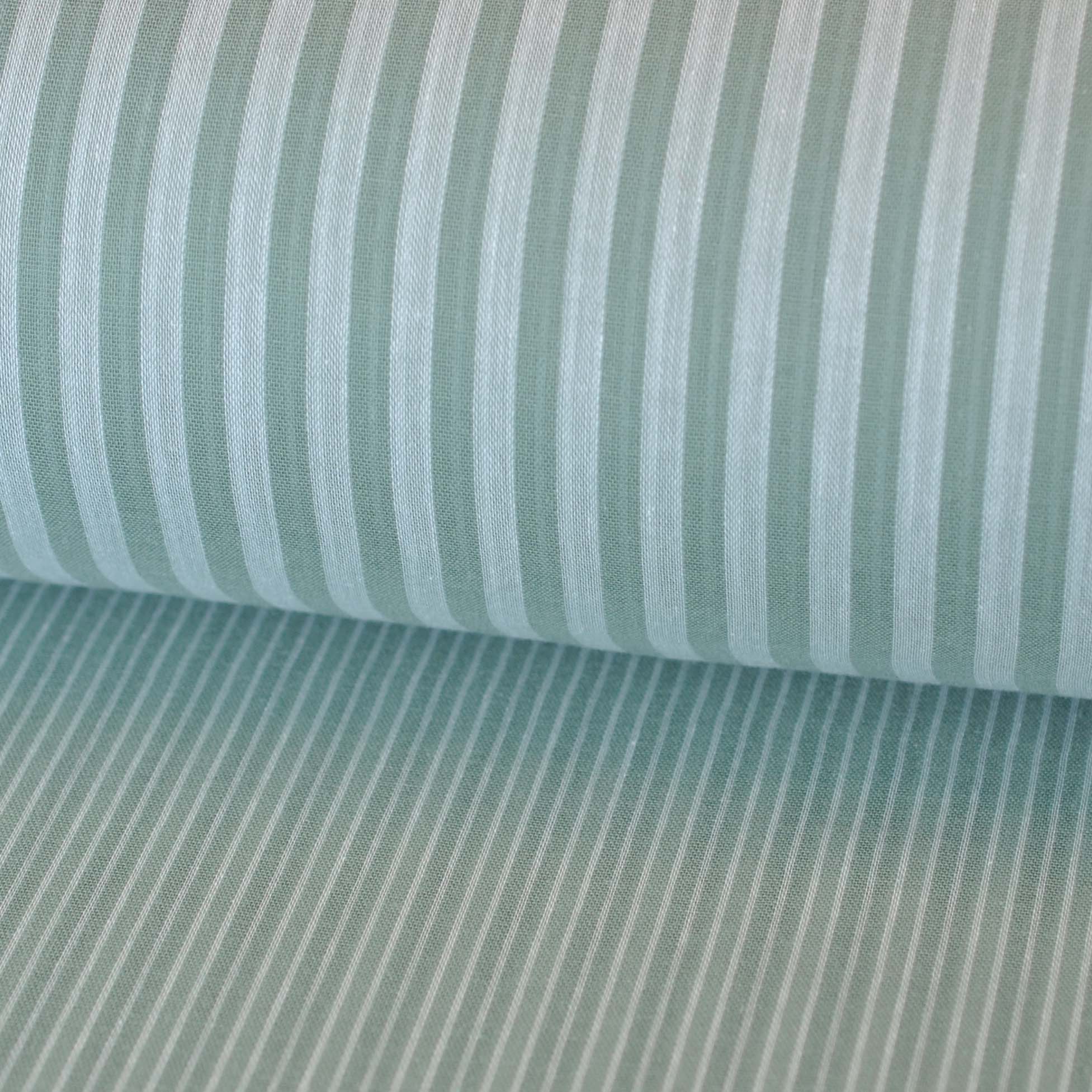 Double Gauze Cotton Double Face Yarn Dyed Stripes in Green - Image 2