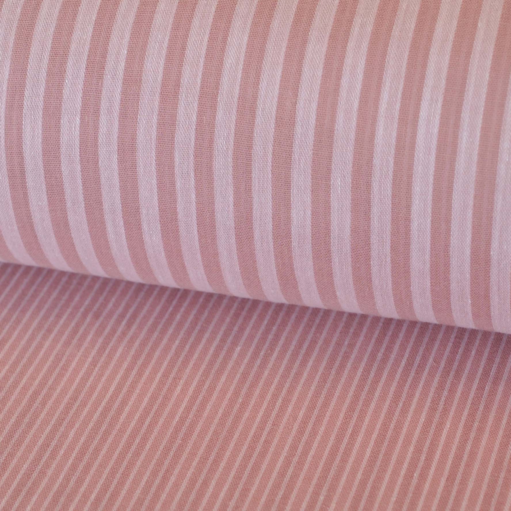 Double Gauze Cotton Double Face Yarn Dyed Stripes in Pink - Image 2