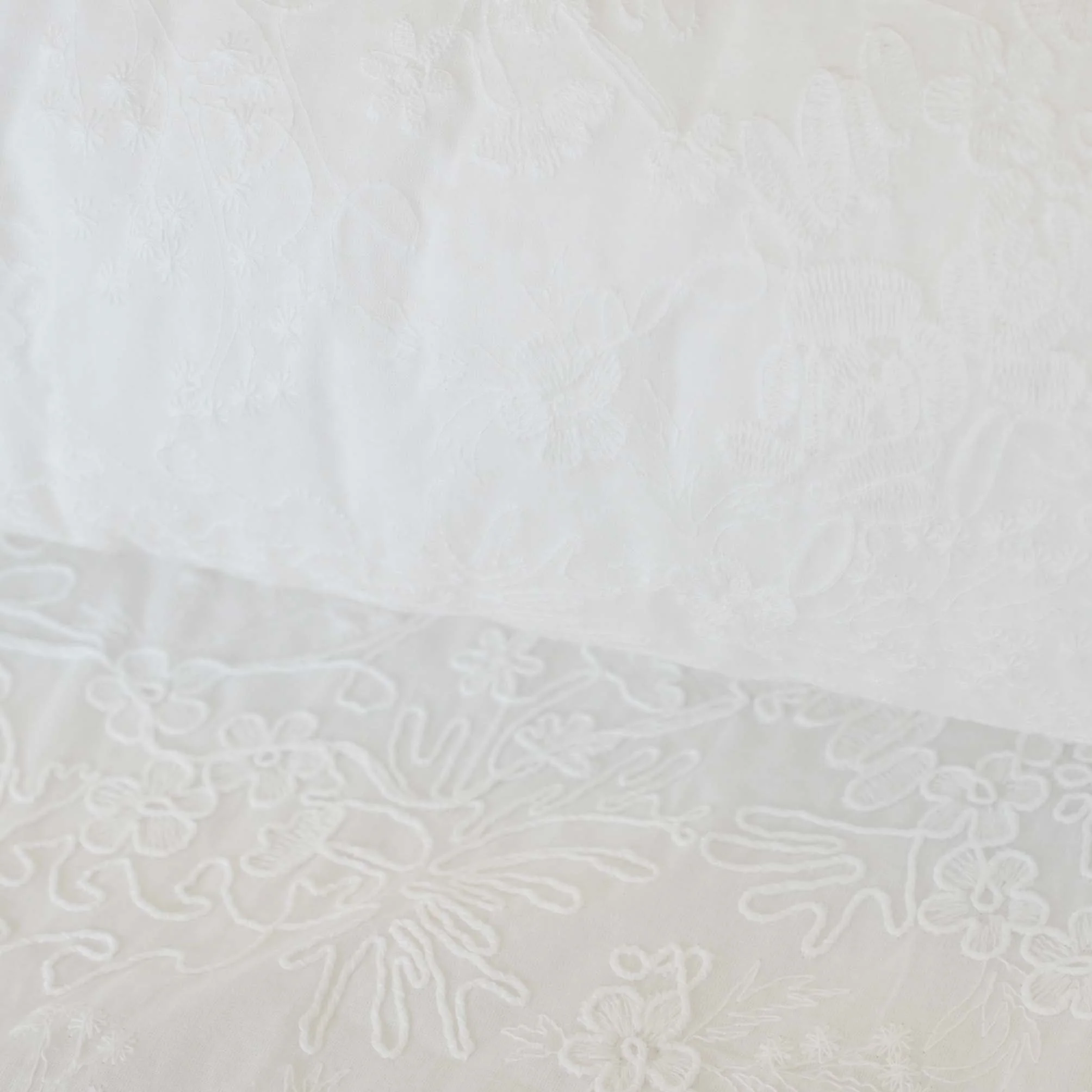 Cotton Freesia Embroidery in White - Image 2
