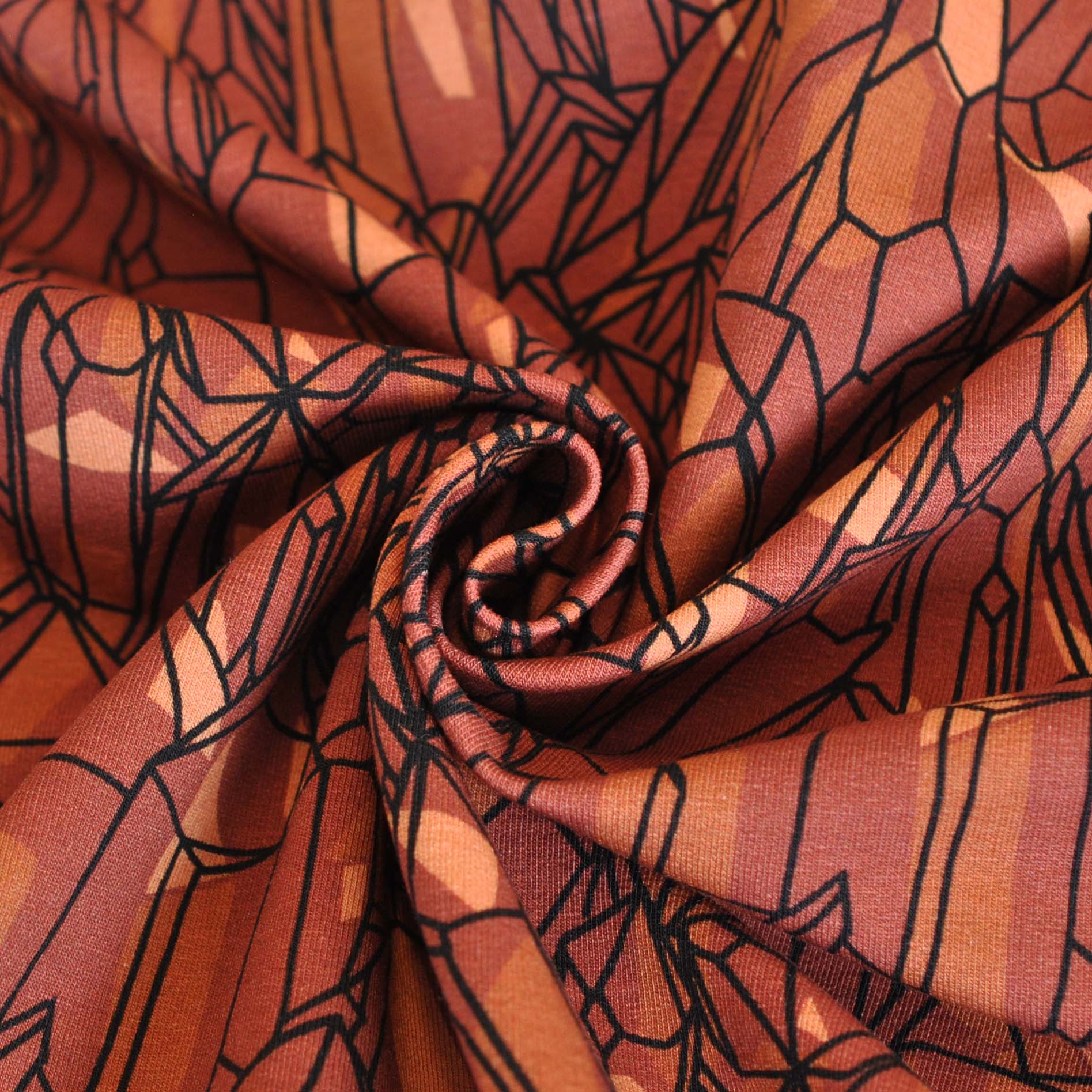 Cotton French Terry Gemstones in Ochre - Image 3