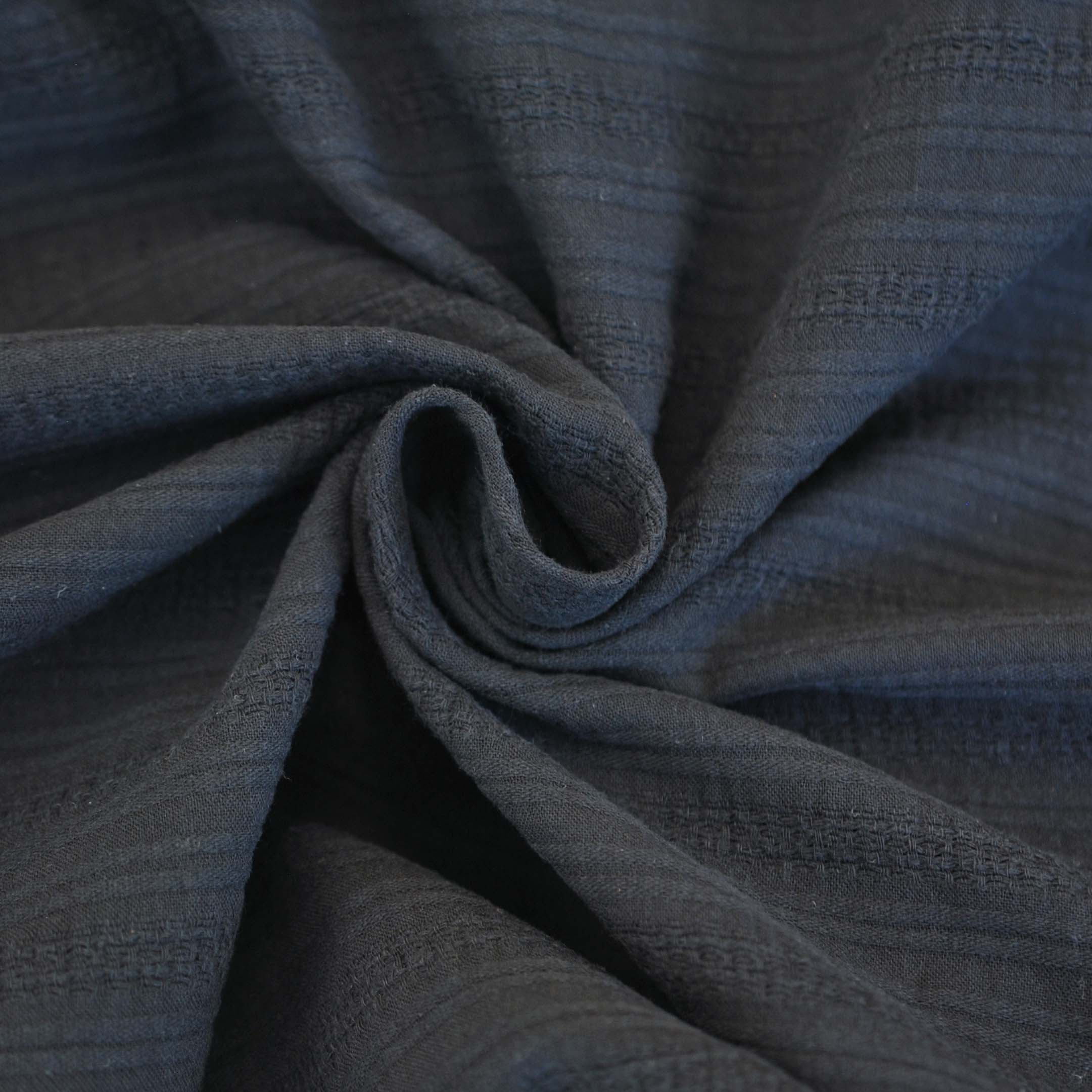 Cotton Textured Stripes in Black - Image 3