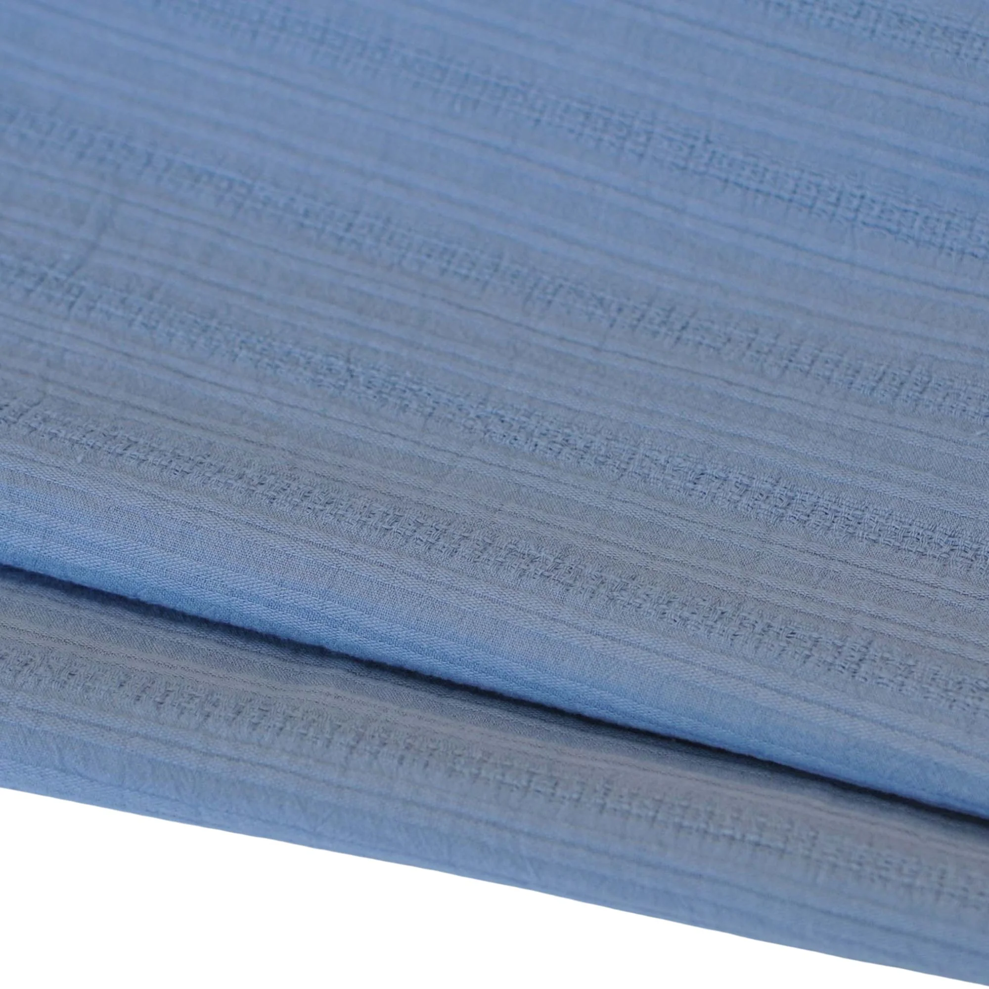 Cotton Textured Stripes in Denim